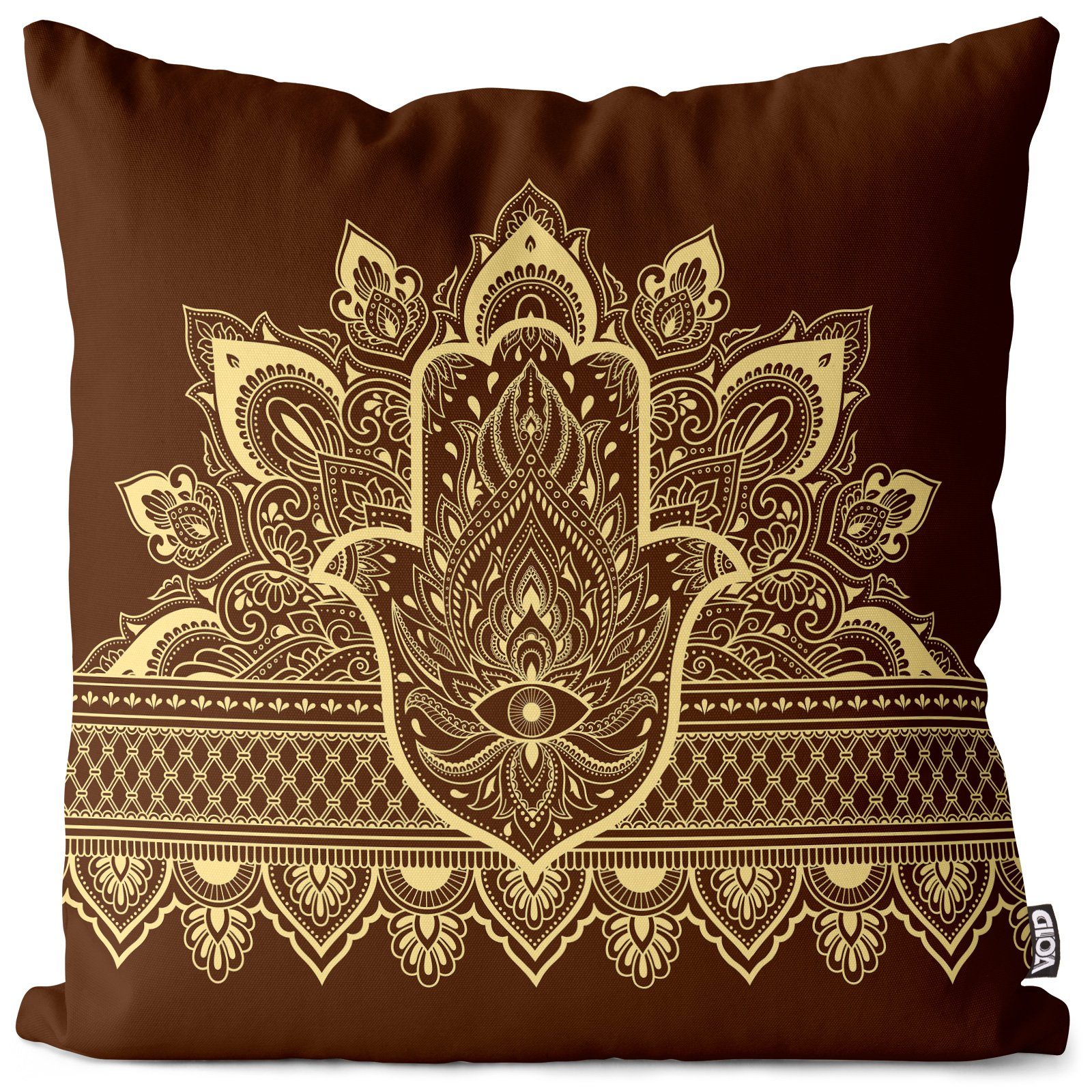 Safari Kissenbezug, ethno Türkei Elefanten Indien gemustert Urwald Stück), Blüten (1 Hamsa Blumen Orient Auge Reise VOID Henna Urlaub Afrika Asien Tattoo Sofa-Kissen