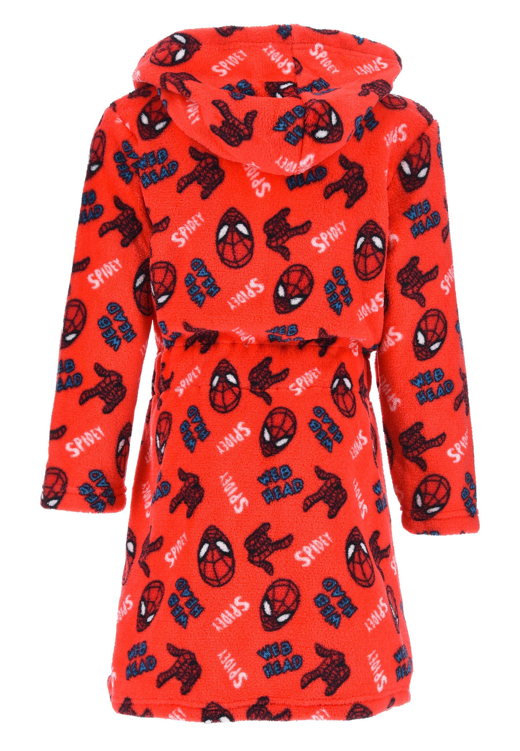 Spiderman Kinderbademantel Jungen Bademantel langarm Morgenmantel