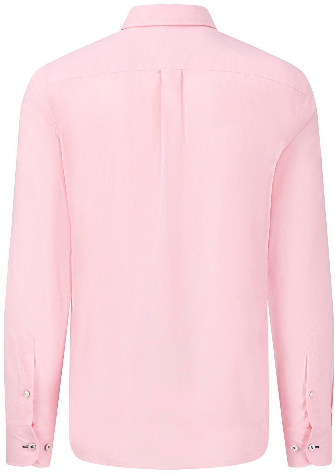 FYNCH-HATTON Langarmhemd Button-Down-Kragen pink mit