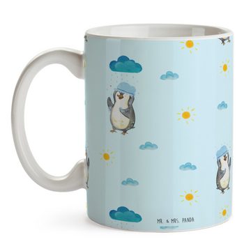 Mr. & Mrs. Panda Tasse Pinguin Duschen - Blau - Geschenk, Neustart, Keramiktasse, Büro Tasse, Keramik, Herzberührende Designs