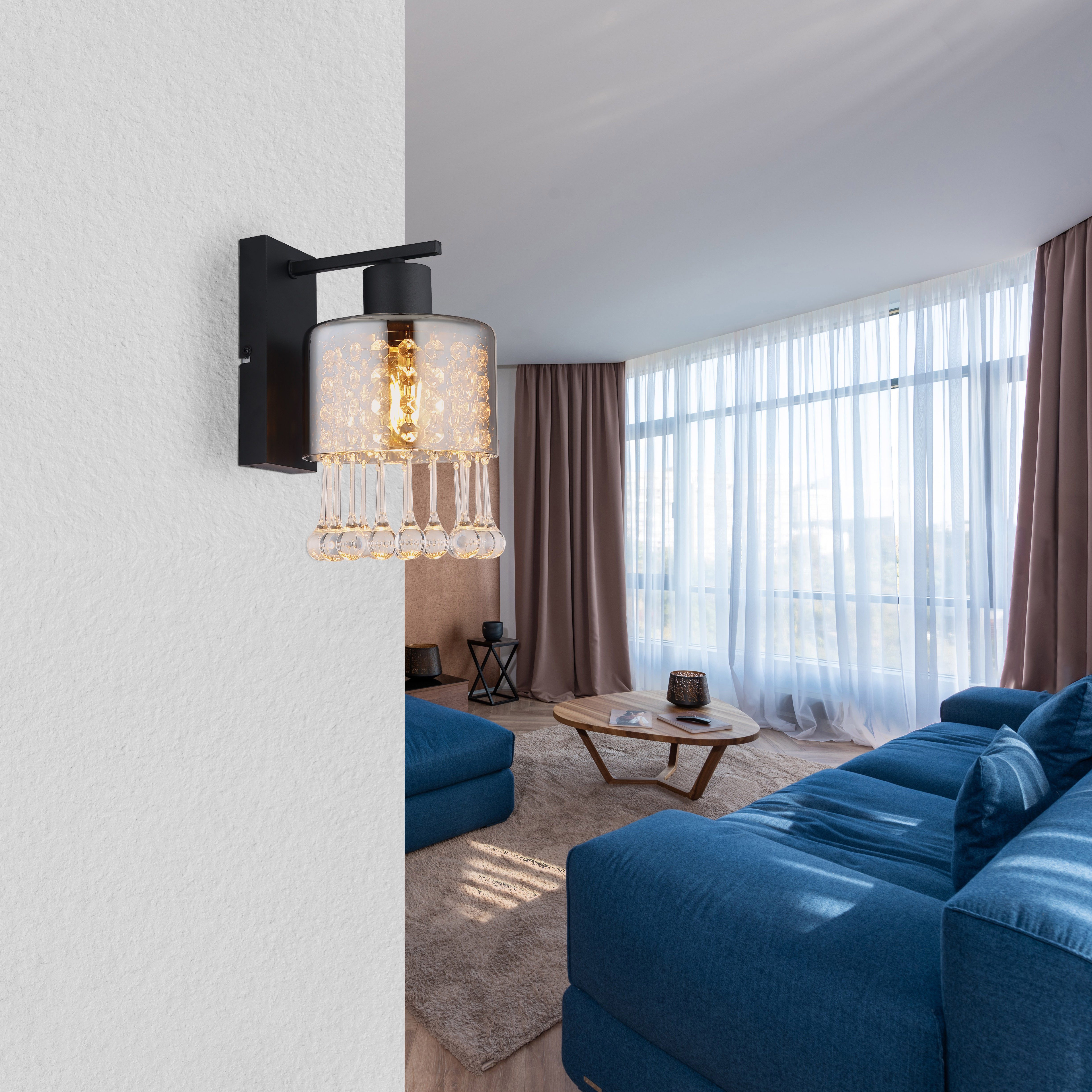 GLOBO LIGHTING Wandleuchte HENDRY, ohne Leuchtmittel, Wandlampe Wand Wohnzimmer Flur Wandbeleuchtung