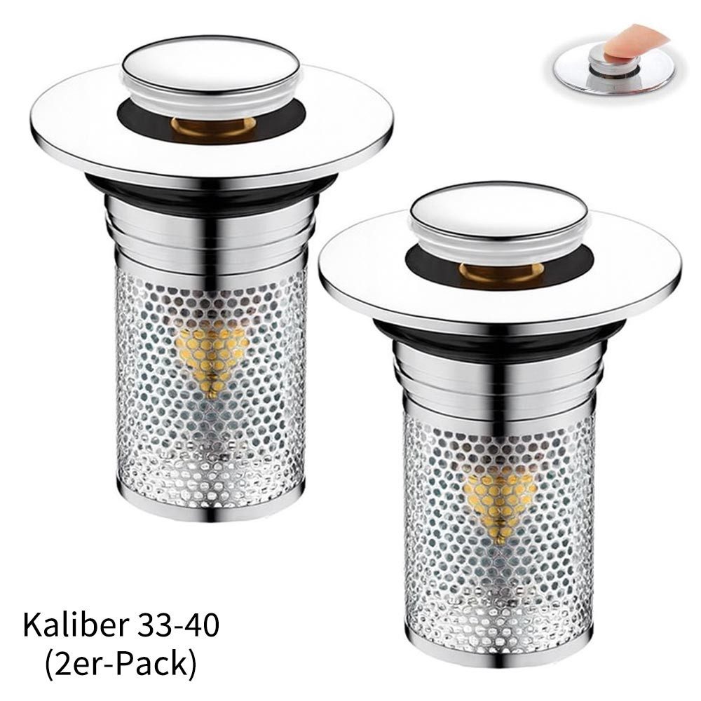JASLIFE Waschbeckenstöpsel 2-in-1 Waschbeckenstöpsel mit Abflusssieb, (2 St günstig online kaufen