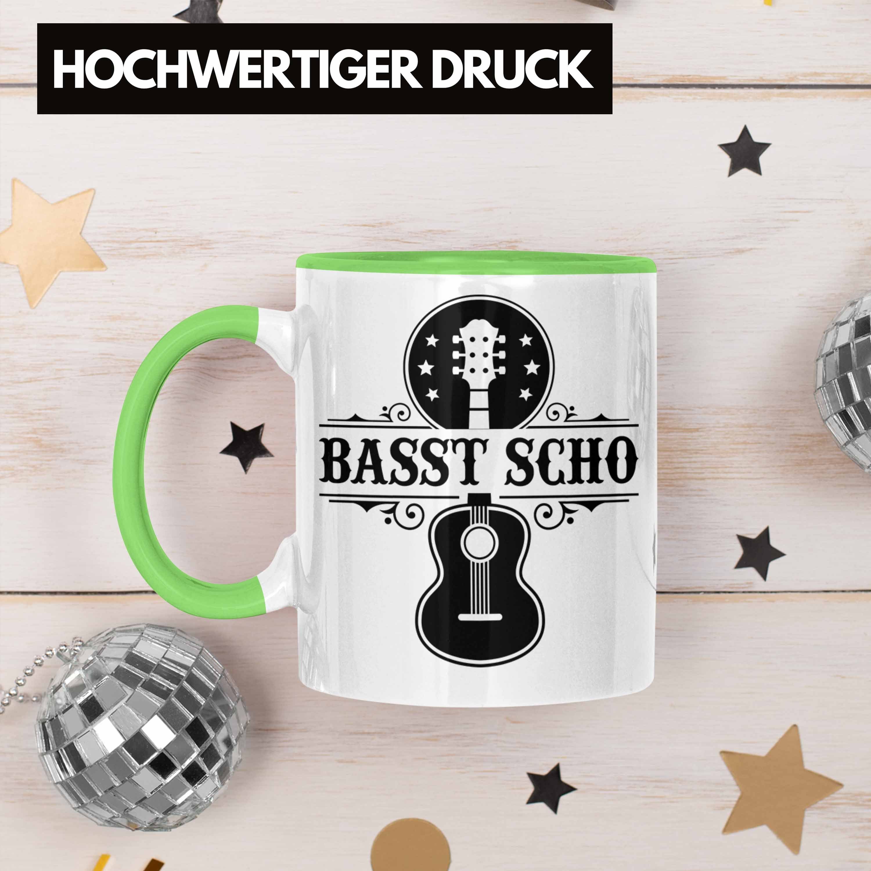 Trendation Kaffee-Becher Bass-Spieler Geschenkidee Geschenk Tasse Bassist Tasse S Basst Grün