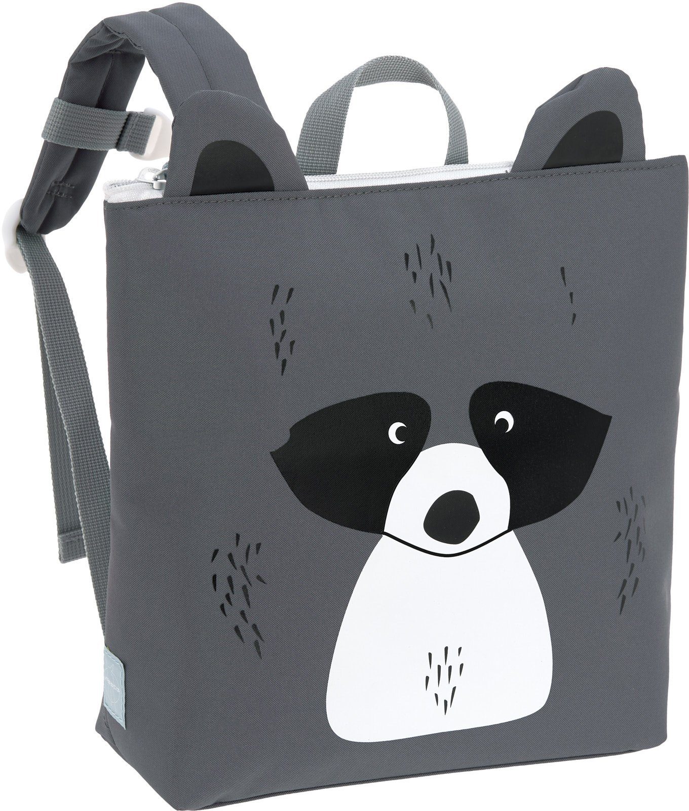 LÄSSIG Brustgurt Kinderrucksack About Höhenverstellbare, und gepolsterte Friends, PETA-approved vegan, Racoon, Isolierfach; Schultertragegurte mit