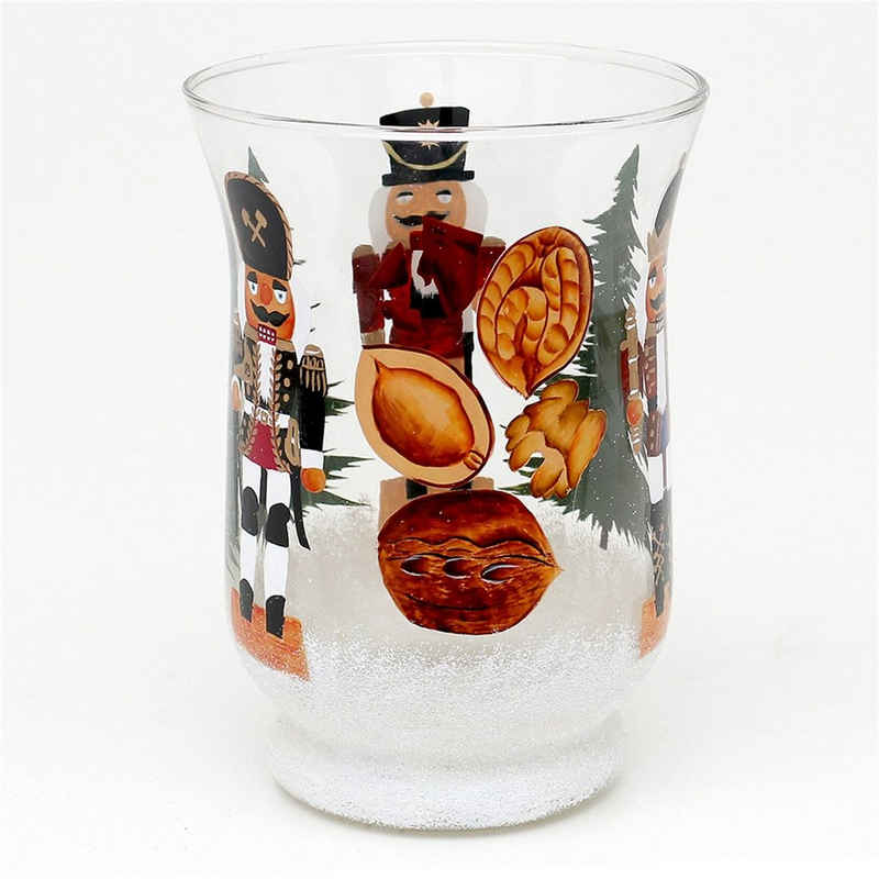 SIGRO Teelichthalter Teelichthalter Ø 11 cm Glas mit Weihnachtsmotiv (Stück, 1 St., 1 Teelichthalter)