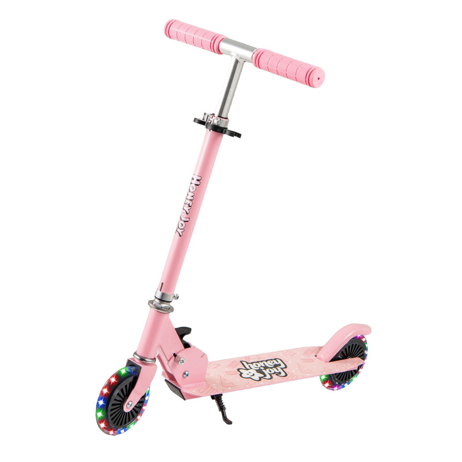 COSTWAY Scooter, Kinder Roller mit LED/PU-Räder, höhenverstellbar