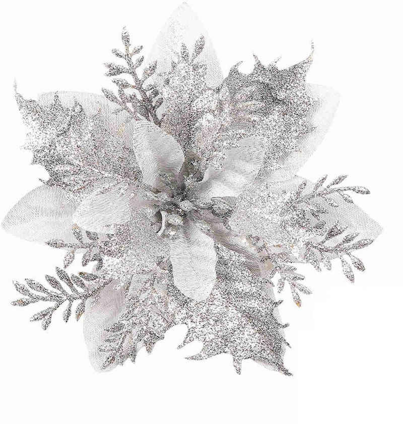 Lollanda Christbaumschmuck »24 Stück 5,5-Zoll-Weihnachtsblumen für Christbaumschmuck« (24-tlg)