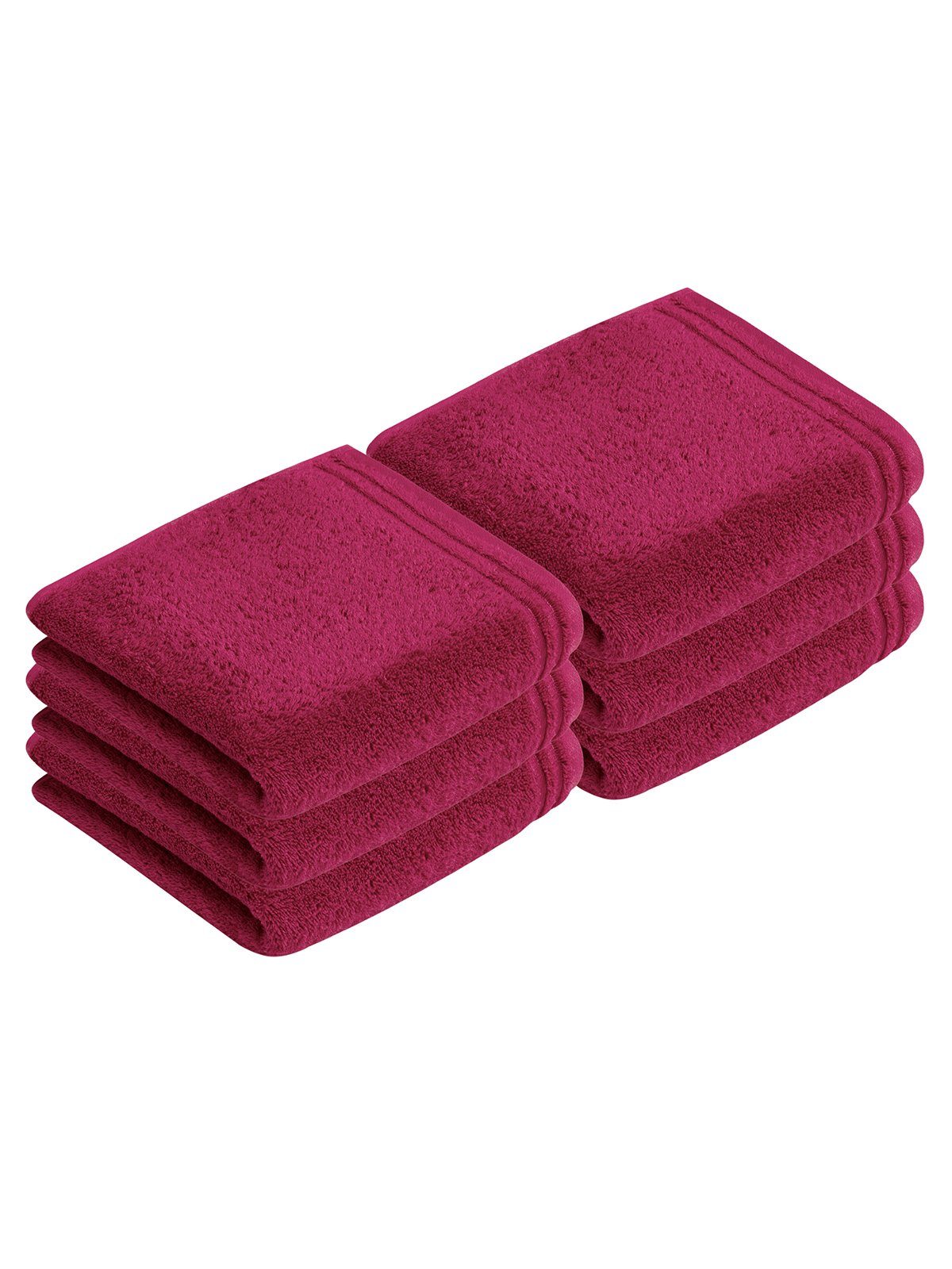 Vossen Handtücher Frottier Handtuch 6er feeling, cm Calypso Vegan (Spar-Set, 50 x 6-St), Pack 100 cranberry