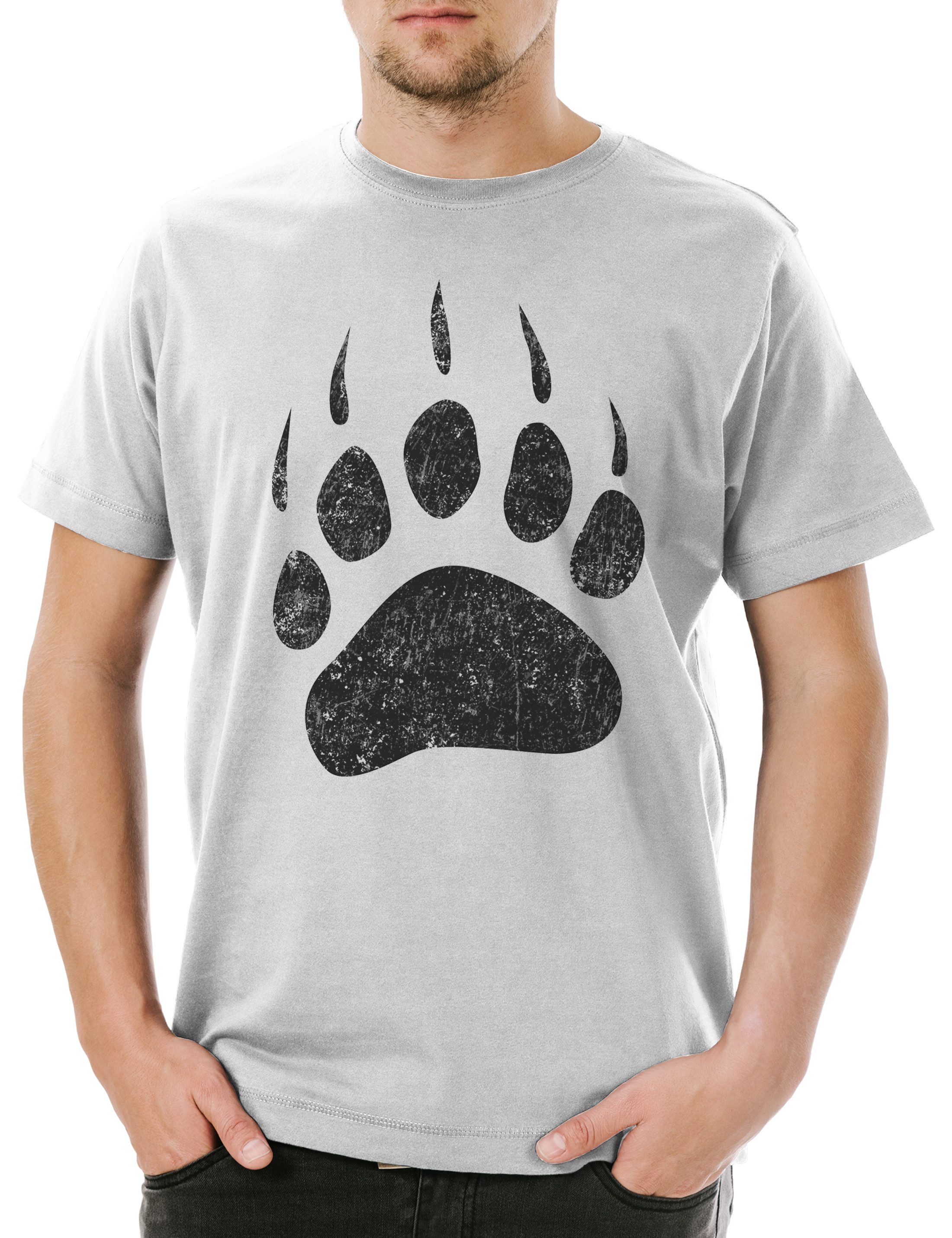 Urban Backwoods Print-Shirt Bear Paw Herren T-Shirt Bär Kralle Tatze Pfote Jäger Jagd Hunter Hunt (1-tlg) Hunting Hillbilly Redneck Rednecks