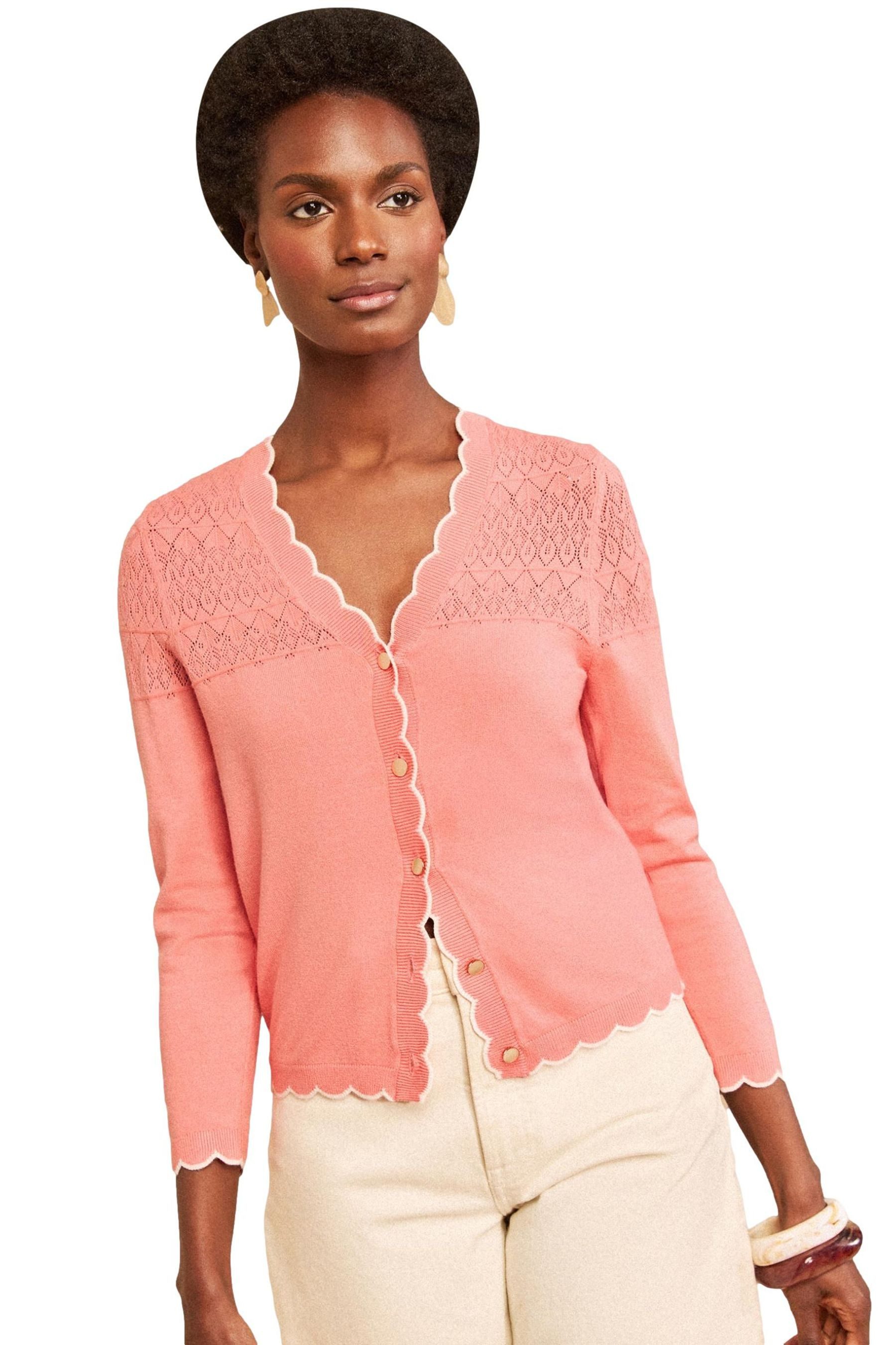 Love & Roses Strickjacke Love & Roses Strickjacke mit Bogenkante, Regular (1-tlg)