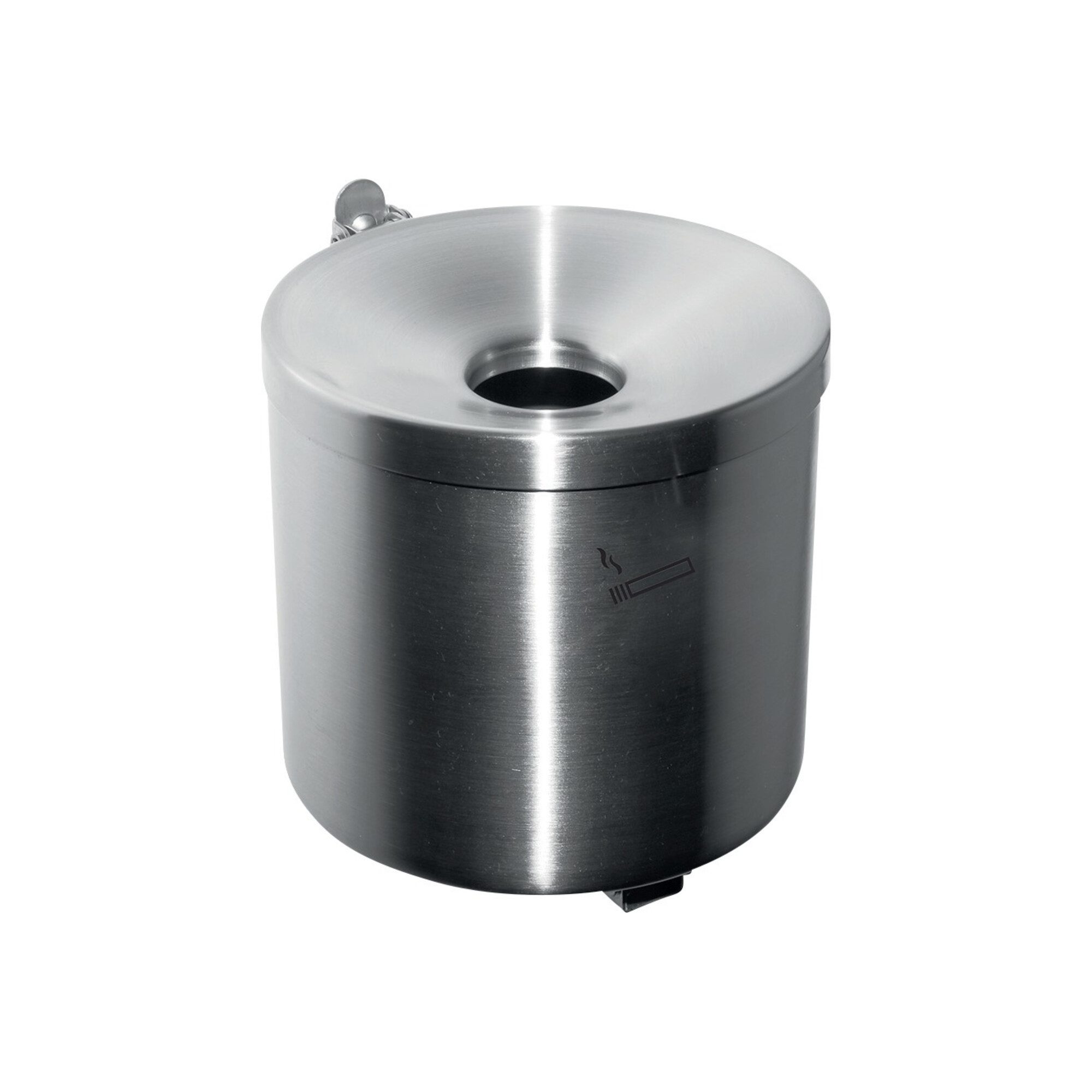 TKG Aschenbecher Sicherheitswandascher Ø150xH145mm silberfarbig m.Kippvorrichtung TKG