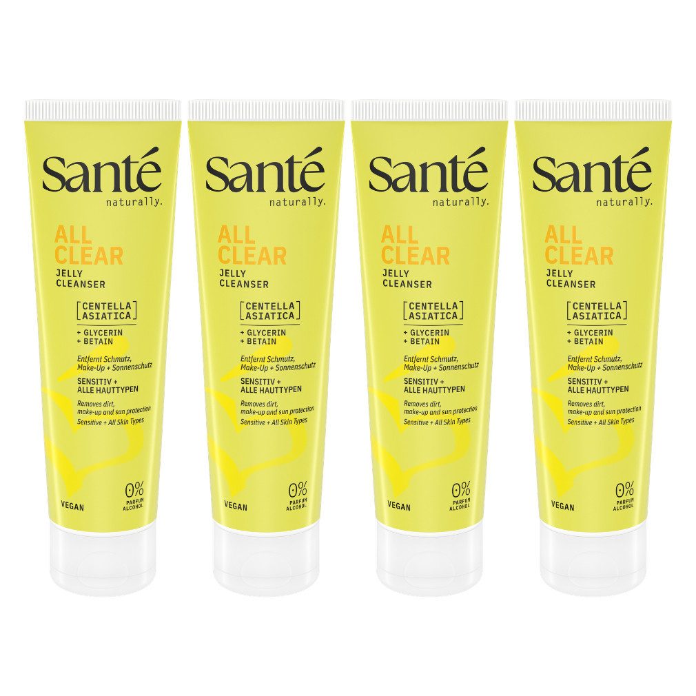 SANTE Gesichtsreinigungsgel All Clear Jelly Cleanser, 4-tlg., für Gesicht und Augenpartie, 600 ml Inhalt