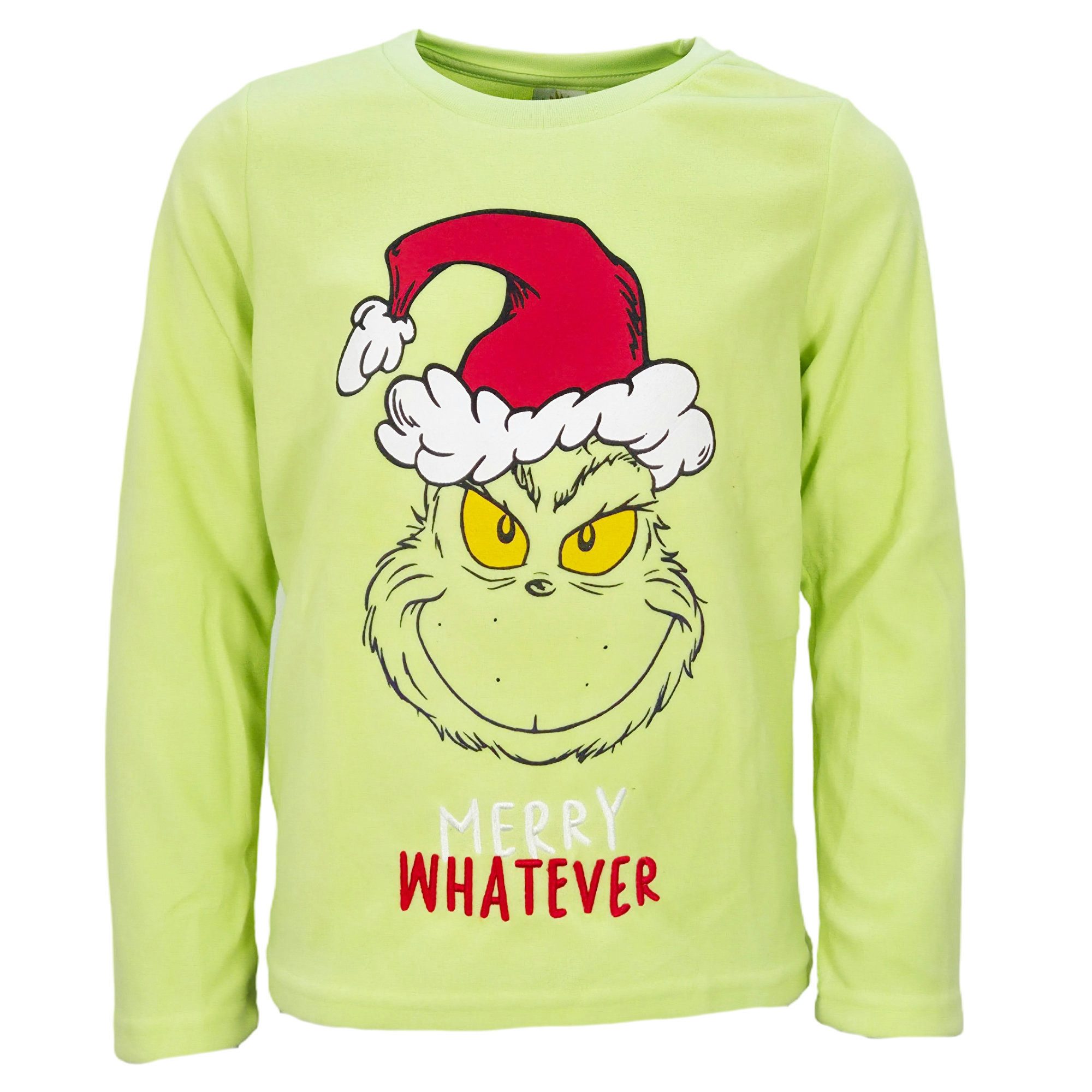 Disney Schlafanzug Disney der Grinch Velour langarm Schlafanzug Pyjama Shirt Hose Gr. 134 bis 176