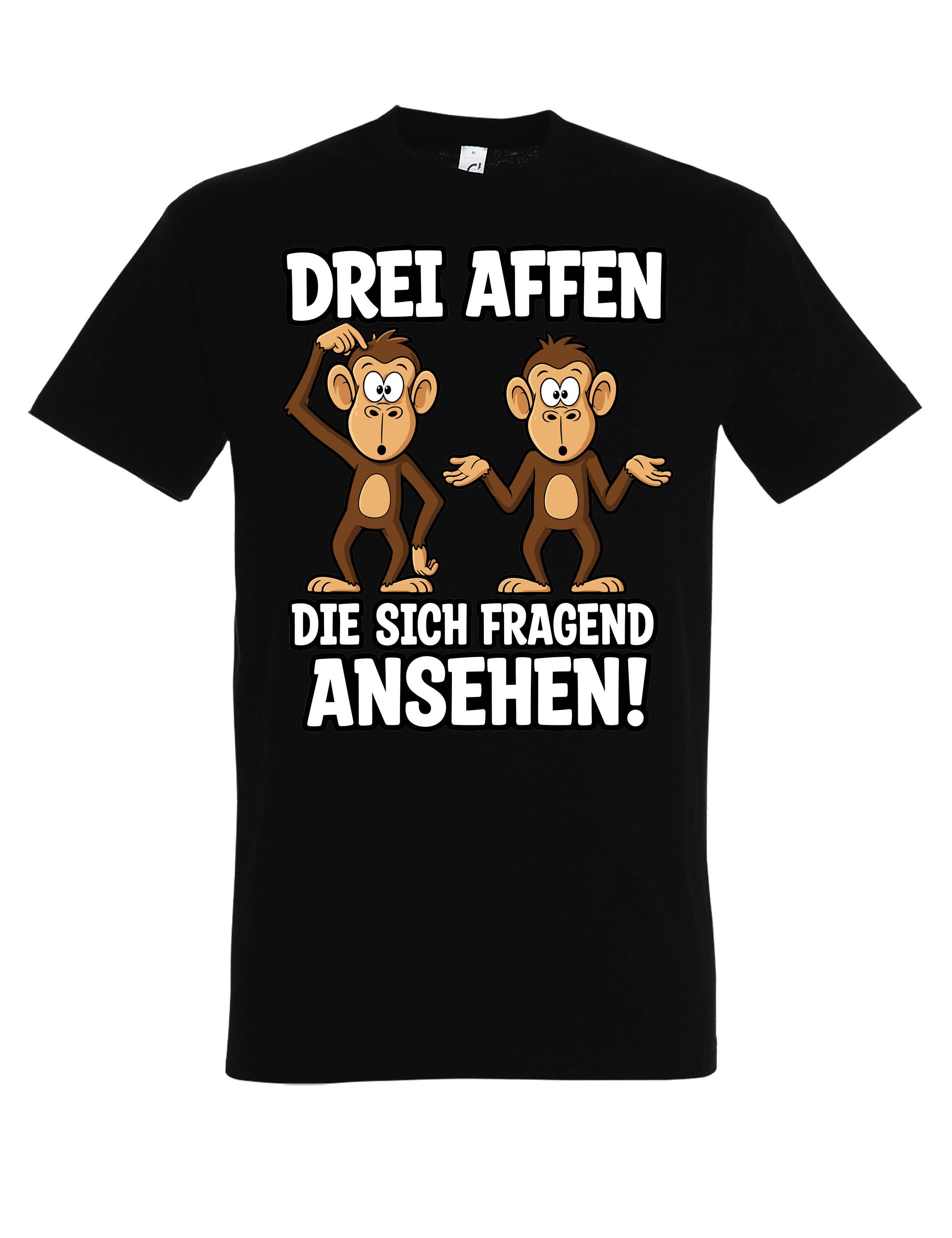 Youth Designz Print-Shirt "Drei Affen" Herren T-Shirt Lustigen Print Statement Geschenk mit witzigen und stylischen Aufdruck für Männer