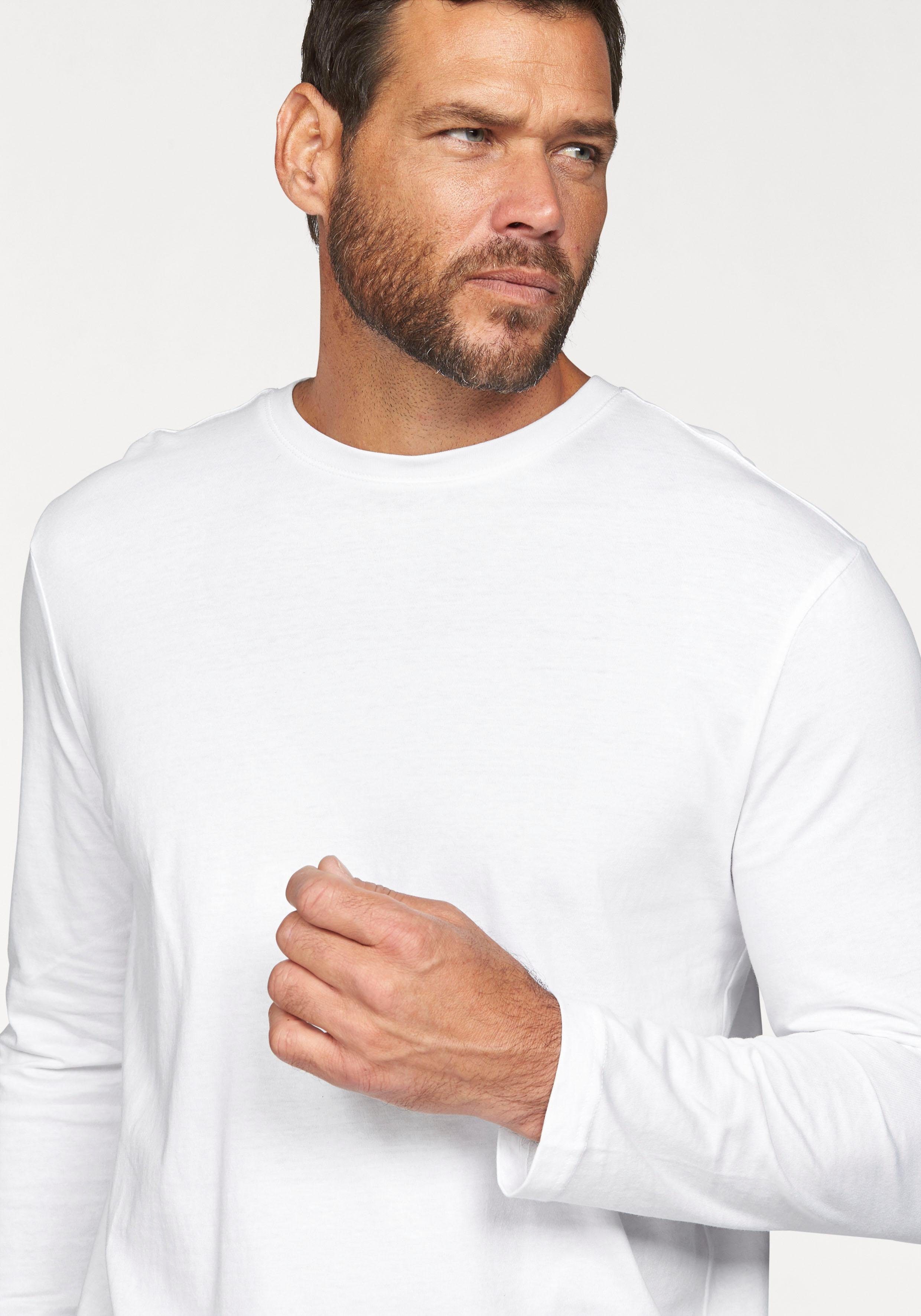 Man's World Langarmshirt neue Farbe ! (3er-Pack) Langarm, unifarben, aus Baumwolle, im 3er-Pack – Bild 4 von 5