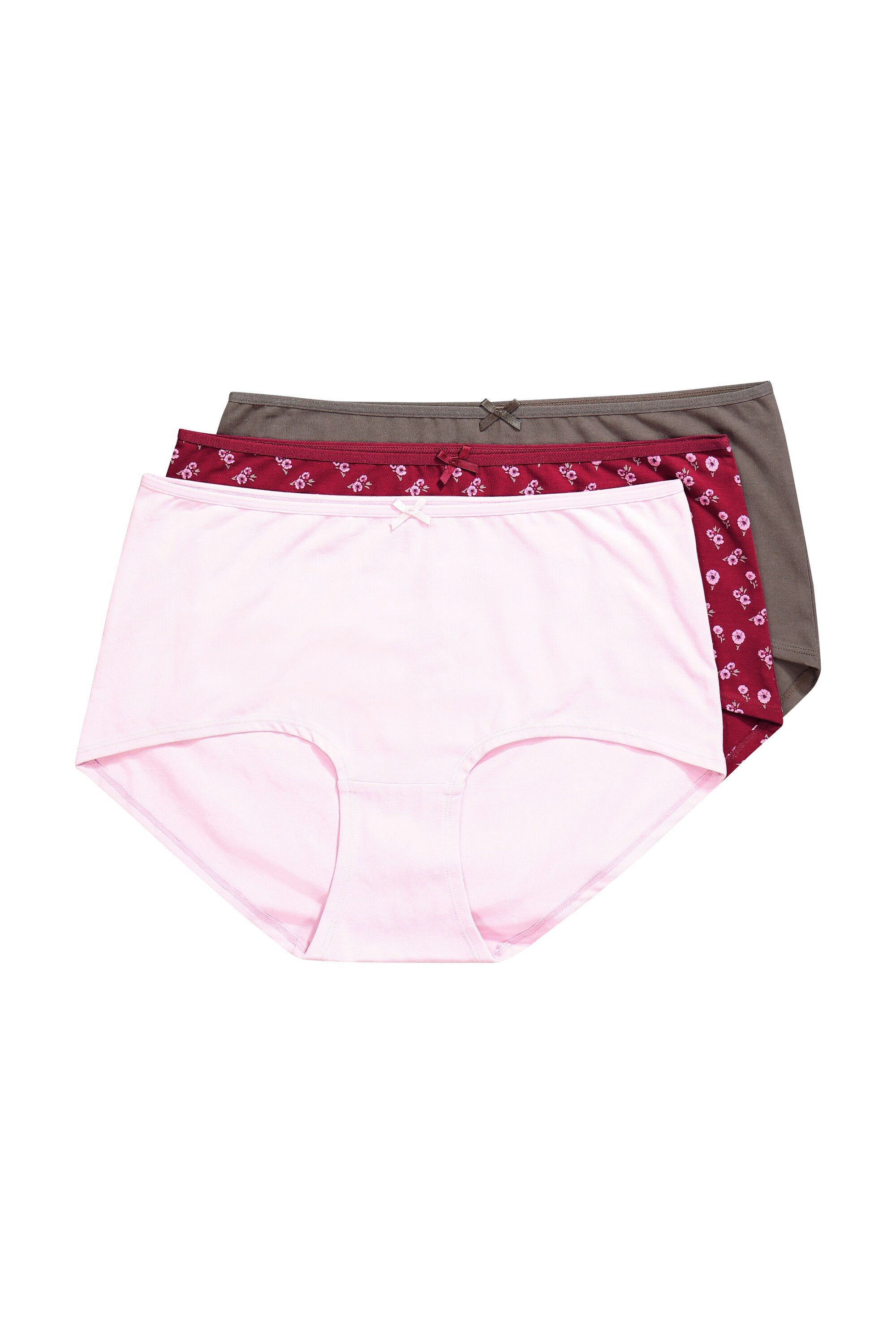 Ulla Popken Panty Hipster 3er-Pack Blüten/einfarbig