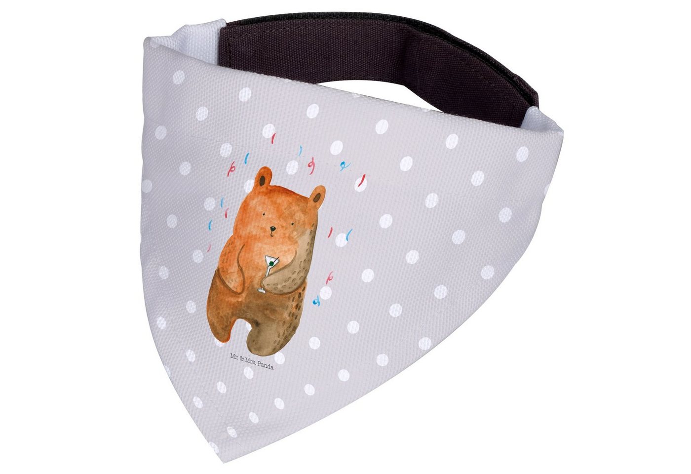 Thumbnail - Mr. & Mrs. Panda Hundefliege Bär Party - Grau Pastell - Geschenk, Lustig, Feiern, Tuch, Hundehalst, Polyester, Elegantes...