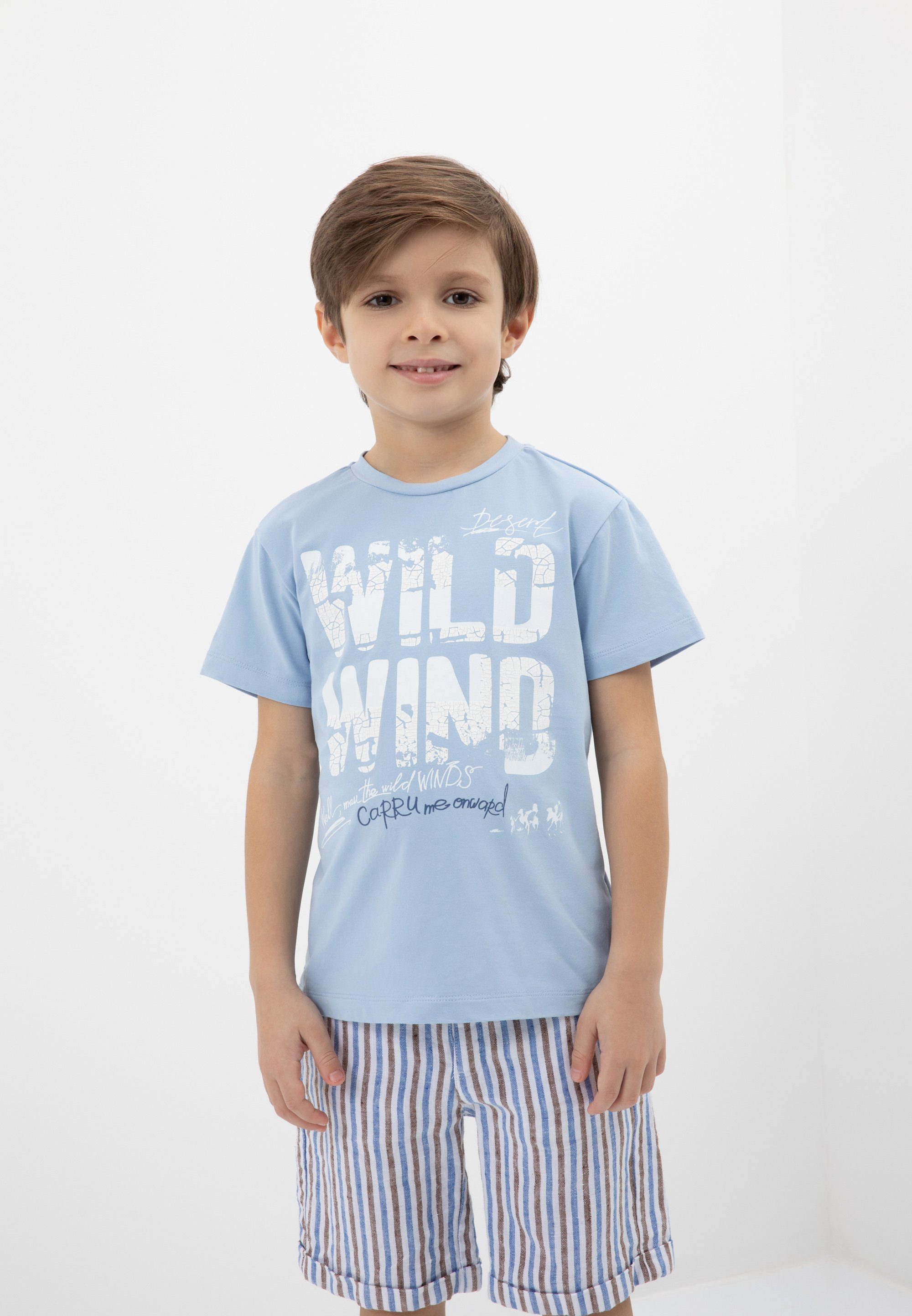 mit Casual-Outfit stilvolle Für T-Shirt Kinder, Gulliver Schriftprint, passt großem jedem zu