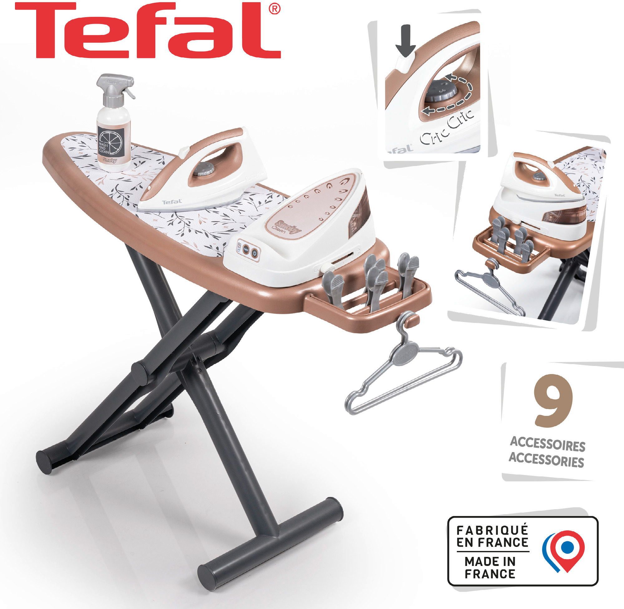 Smoby Kinder-Haushaltsset Spielwelten Haushalt Tefal Bügelbrett + Dampfstat günstig online kaufen