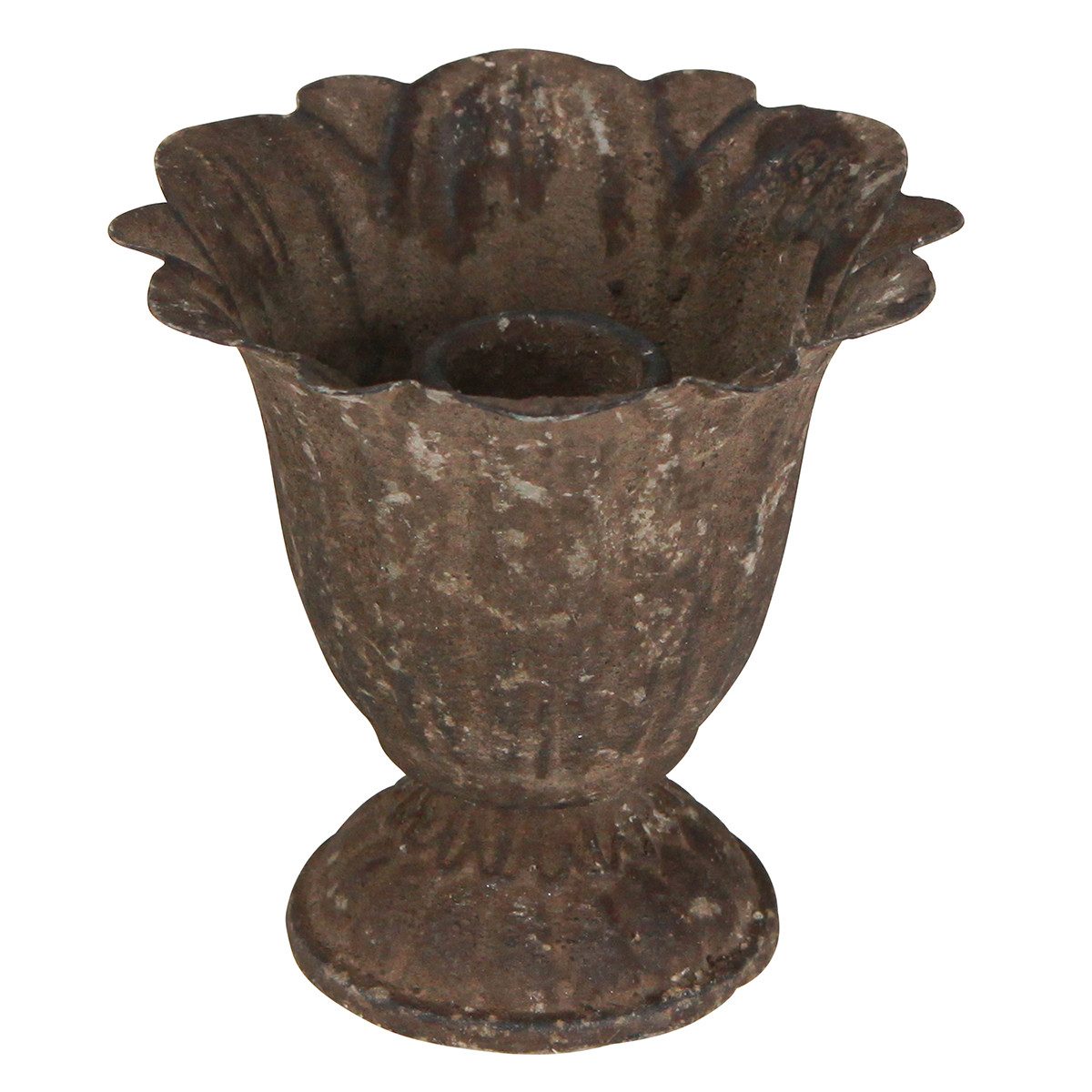 Posiwio Dekoschale Antiker Pokal-Kerzenhalter Metall Vintage Ø10cm H9,5cm Deko