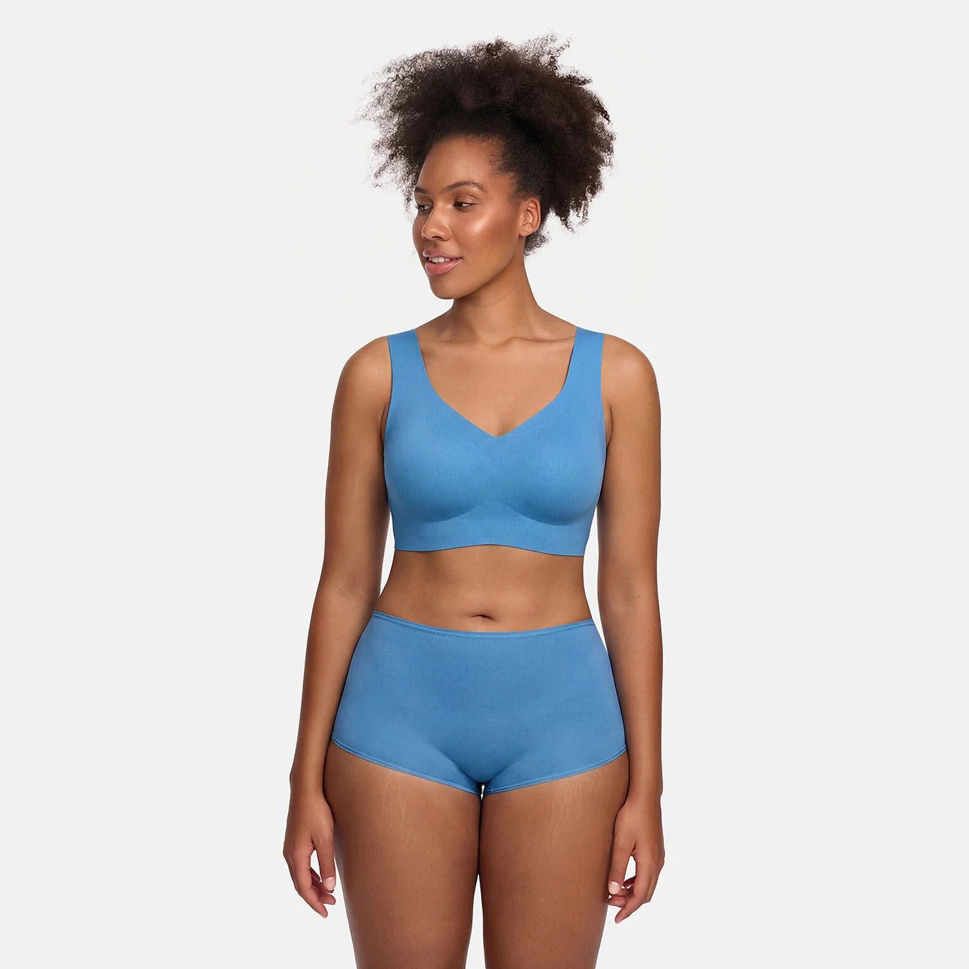 cfab (creamy fabrics) Bügelloser BH Comfort Minimizer Back Support BH-Silver Lake Blue-2XL (1-tlg)