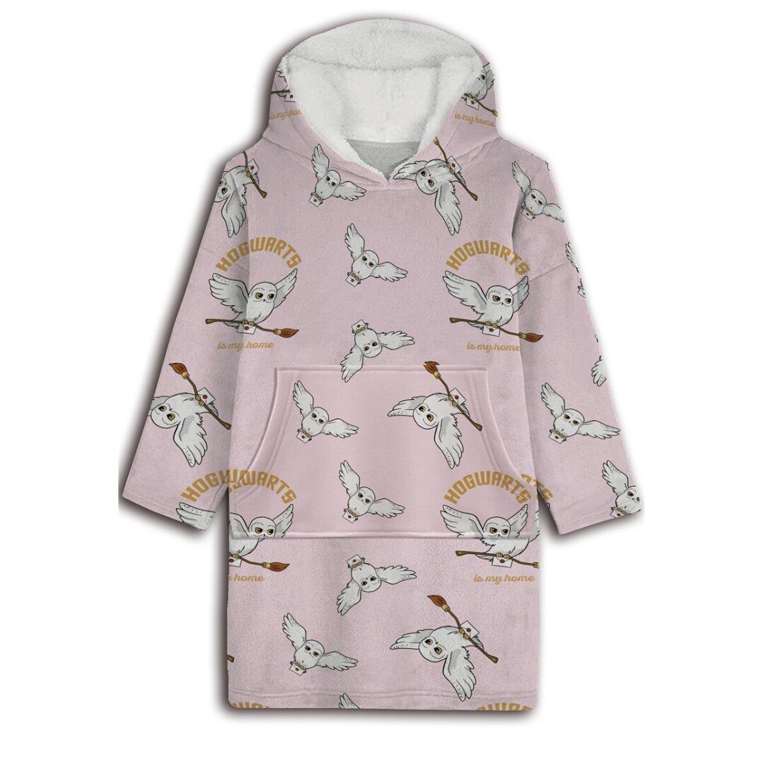 Harry Potter Sweatponcho Harry Potter Kuschelponcho Damen Kuscheldecke mit Ärmeln Kapuze Tasche - XS-L