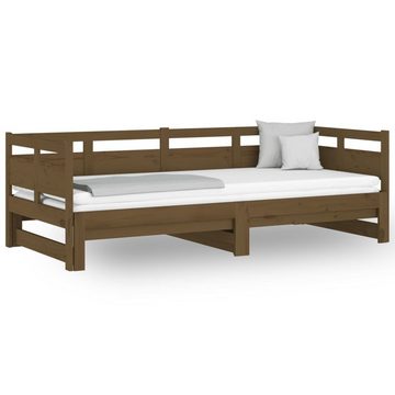 vidaXL Bett Tagesbett Ausziehbar Honigbraun Massivholz Kiefer 2x(80x200) cm