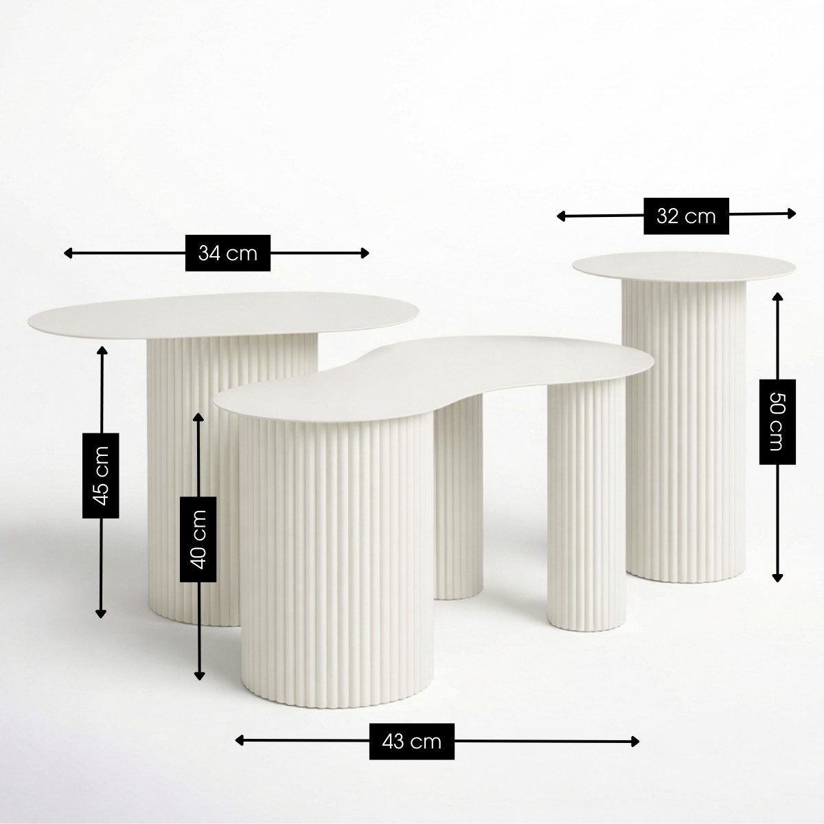 Mica Decorations Beistelltisch Mica Decorations Lux Beistelltisch – Set aus 3