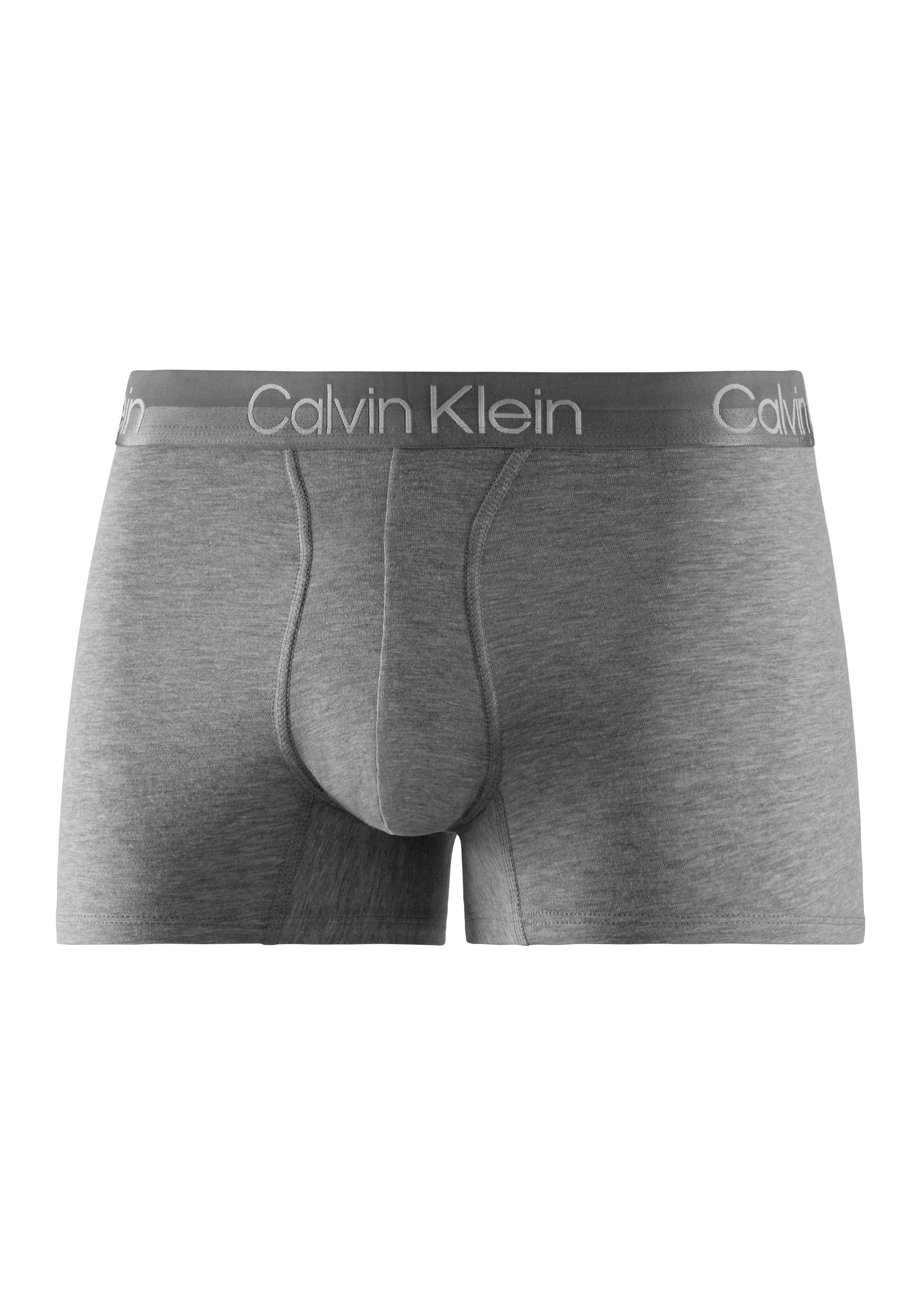 dem Calvin grau, Trunk schwarz, Klein 3-St) mit weiß Bund Underwear auf (Packung, Logoschriftzug