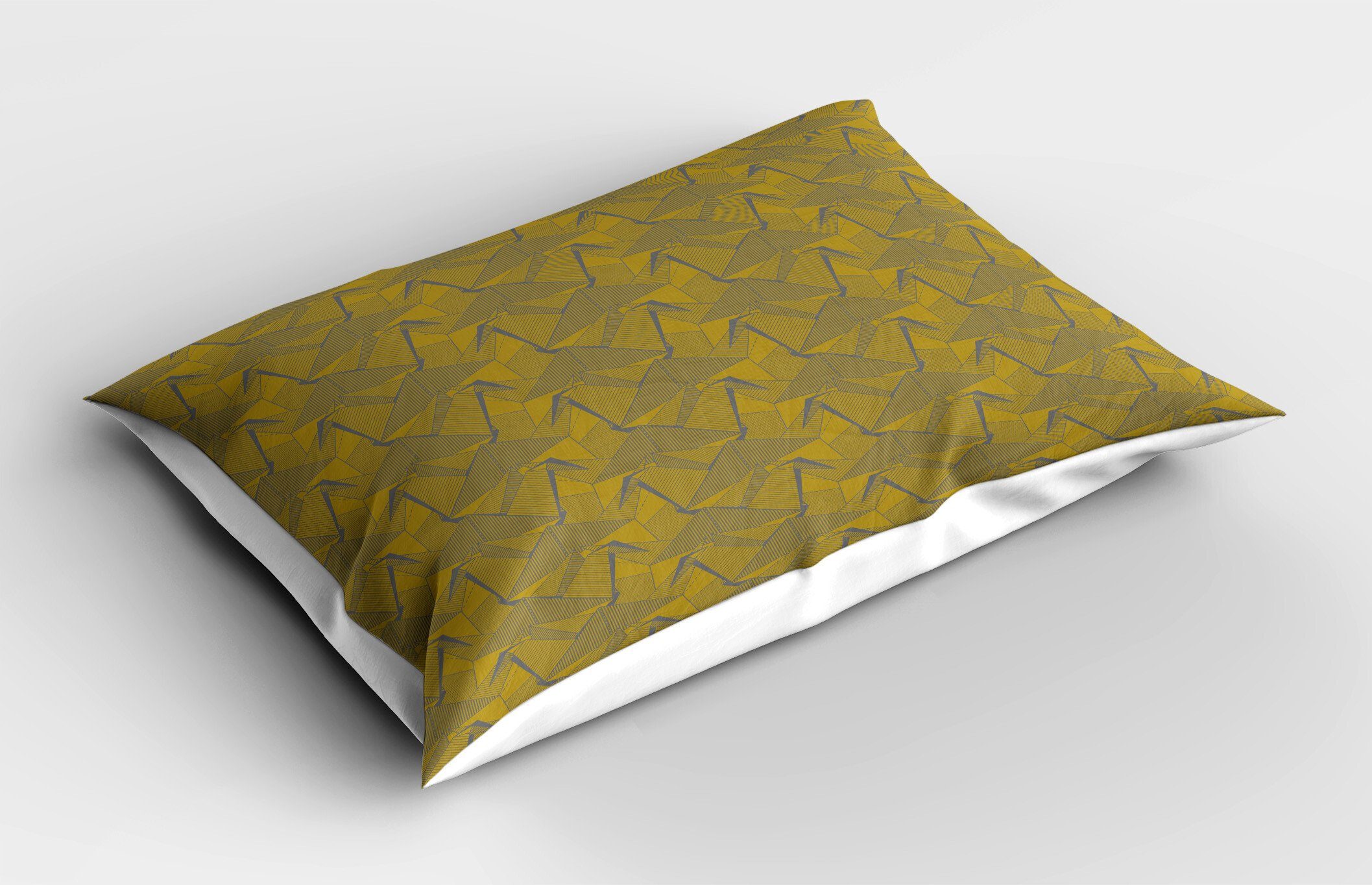 Dekorativer King Kissenbezug, Origami Gestreifte Abakuhaus Geometrisch Gedruckter Size (1 Stück), Standard polygonalen Kissenbezüge