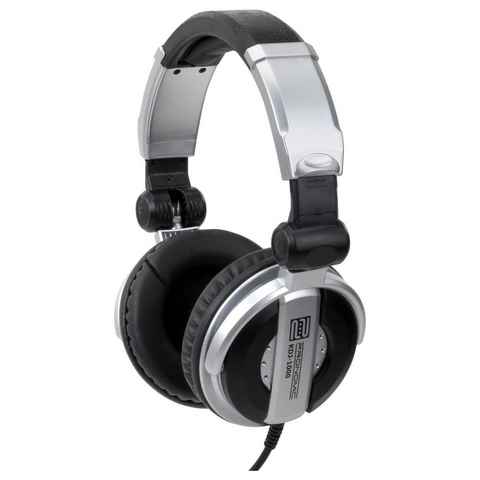 Pronomic KDJ-1000 DJ-Kopfhörer (Außenschallisolierung dynamischer Kopfhörer, 107 db SPL, 3,5 m Kabel, verstellbarer Kopfbügel, inkl. Adapter)
