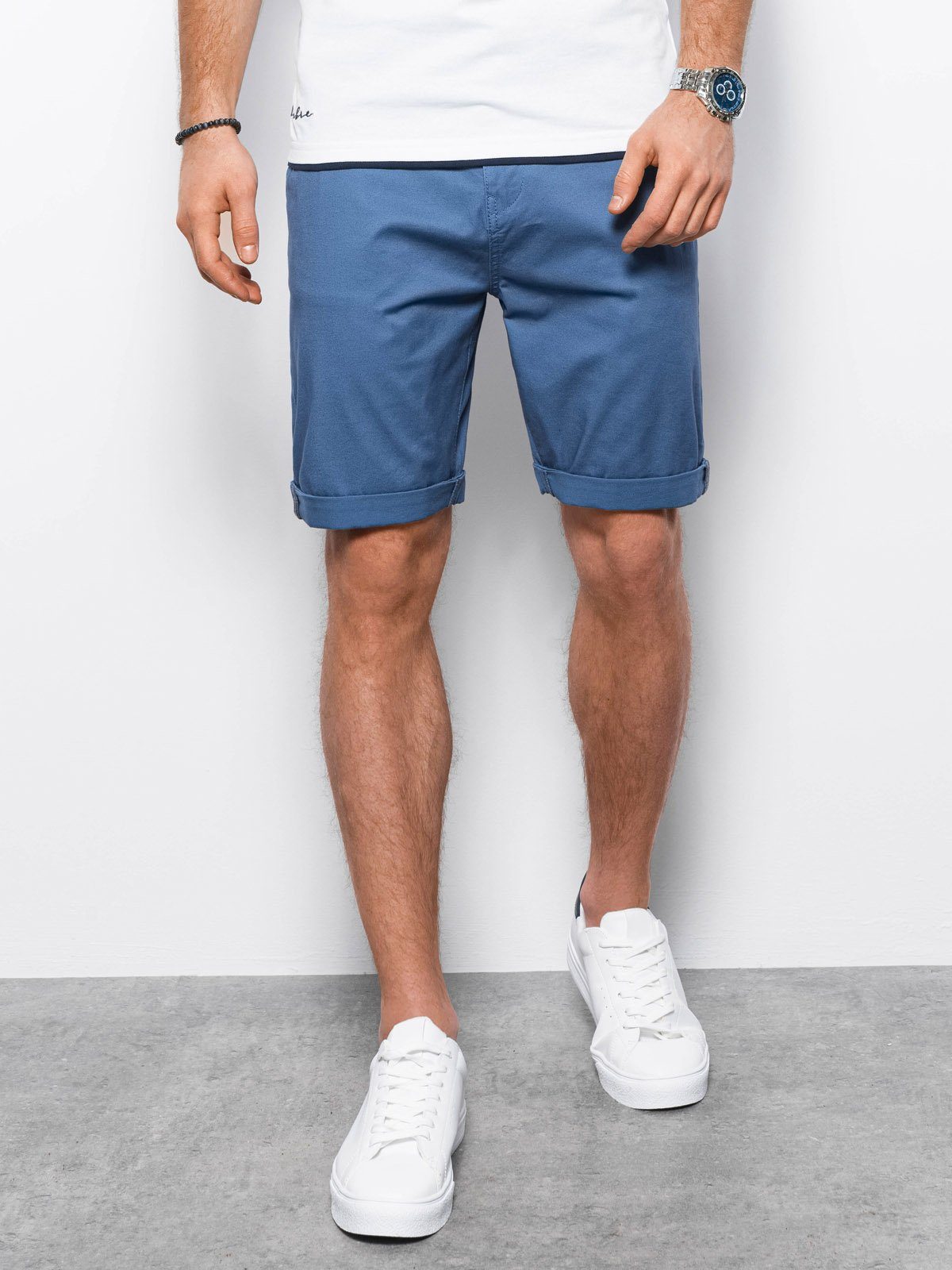 OMBRE Shorts Ombre Chino-Shorts für Herren - blau V13 W243 M