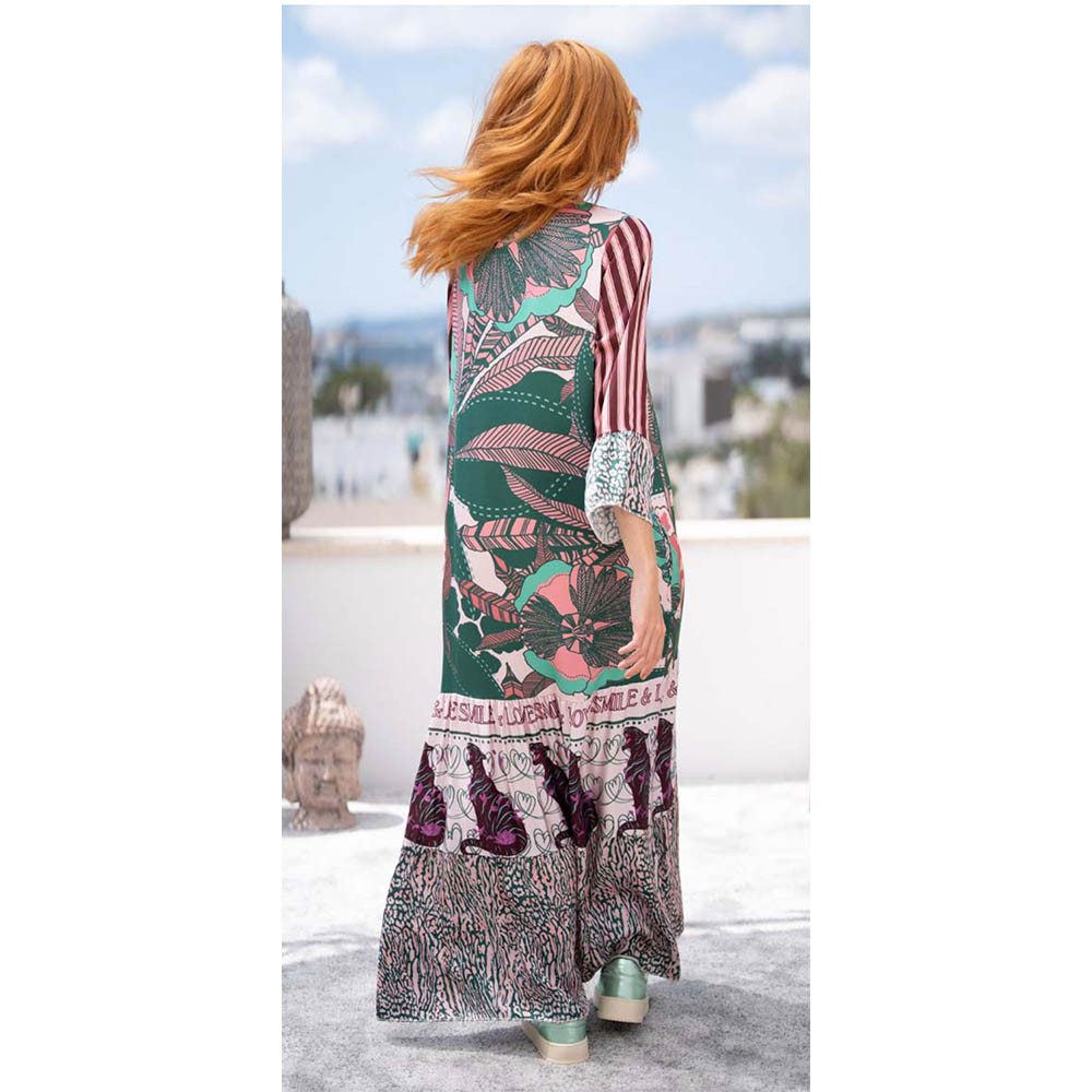 Miss Goodlife Druckkleid Miss Goodlife MG9515 Love and Leaves Tunikadress, Multicolor