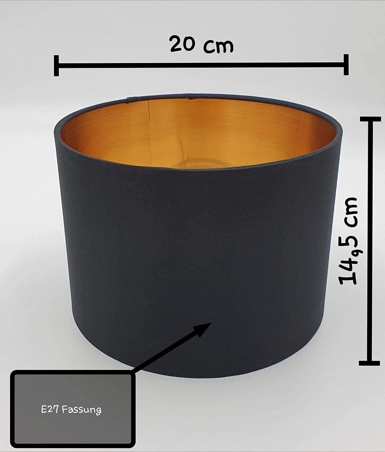 Lichthandel Hoch Lampenschirm Lampenschirm E27 Stoffschirm Rund Retro Vinta günstig online kaufen