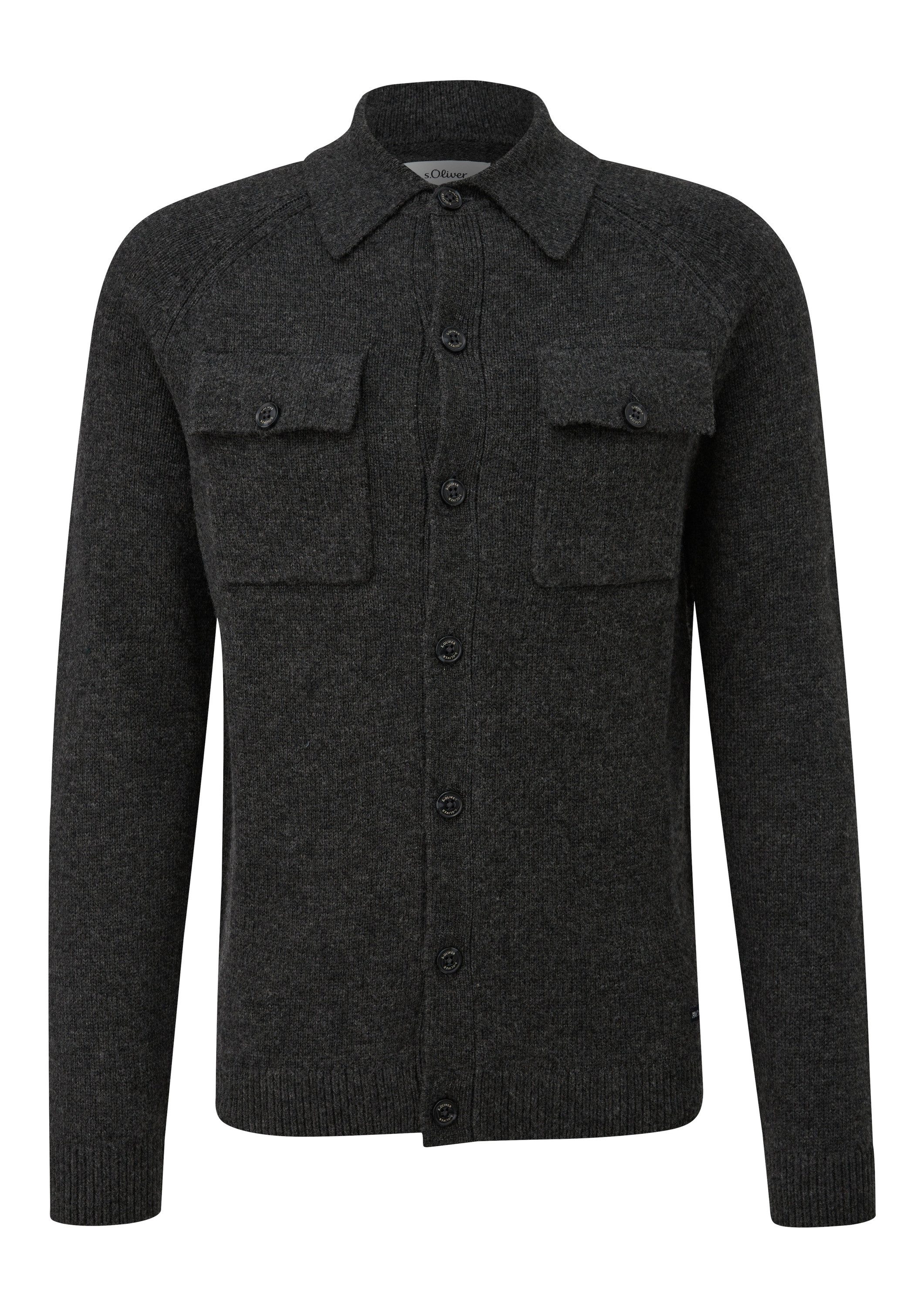 s.Oliver Cardigan Strickjacke Wollmix-Cardigan im Overshirt-Style