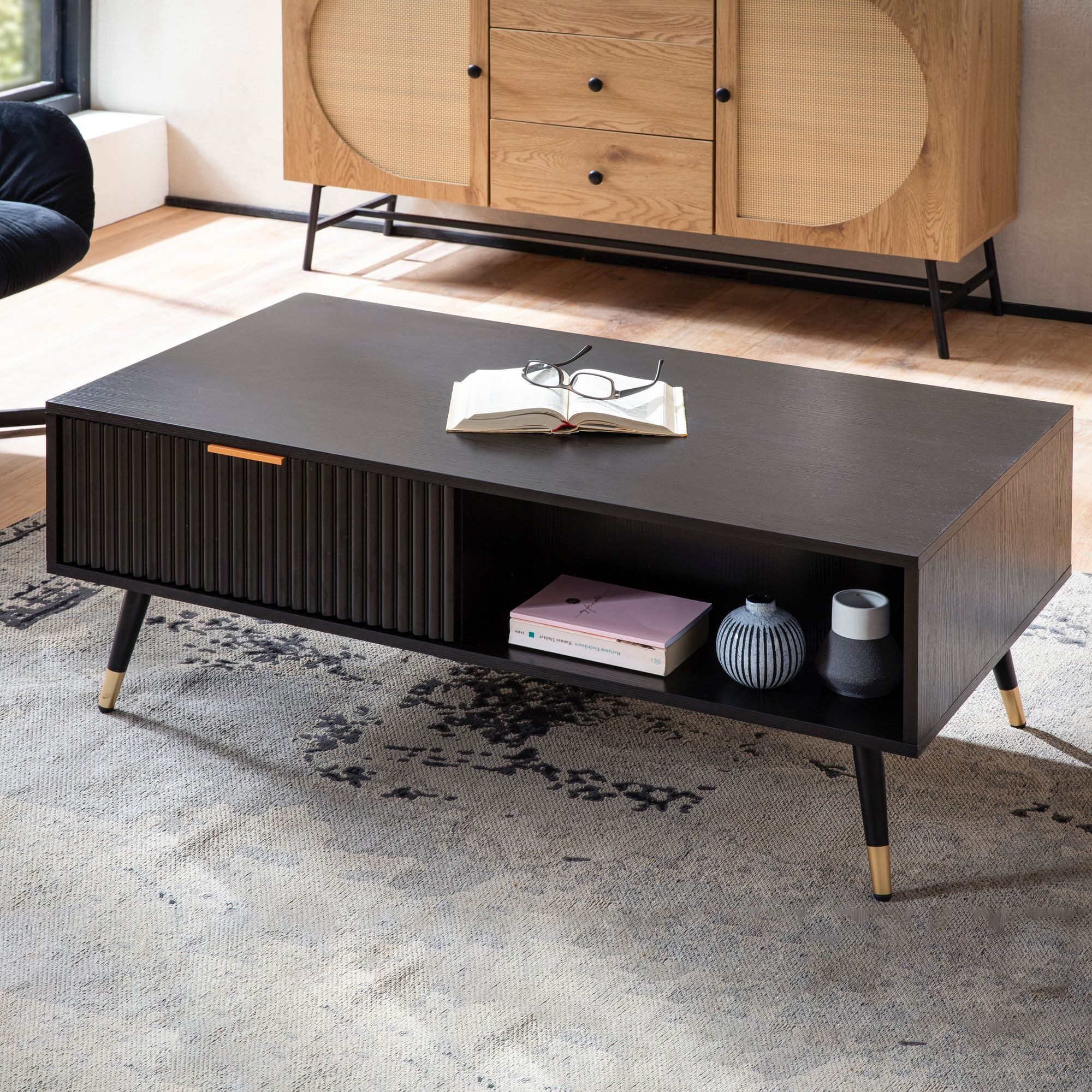 FINEBUY Couchtisch FB103424 (110x60 cm, Sofatisch günstig online kaufen