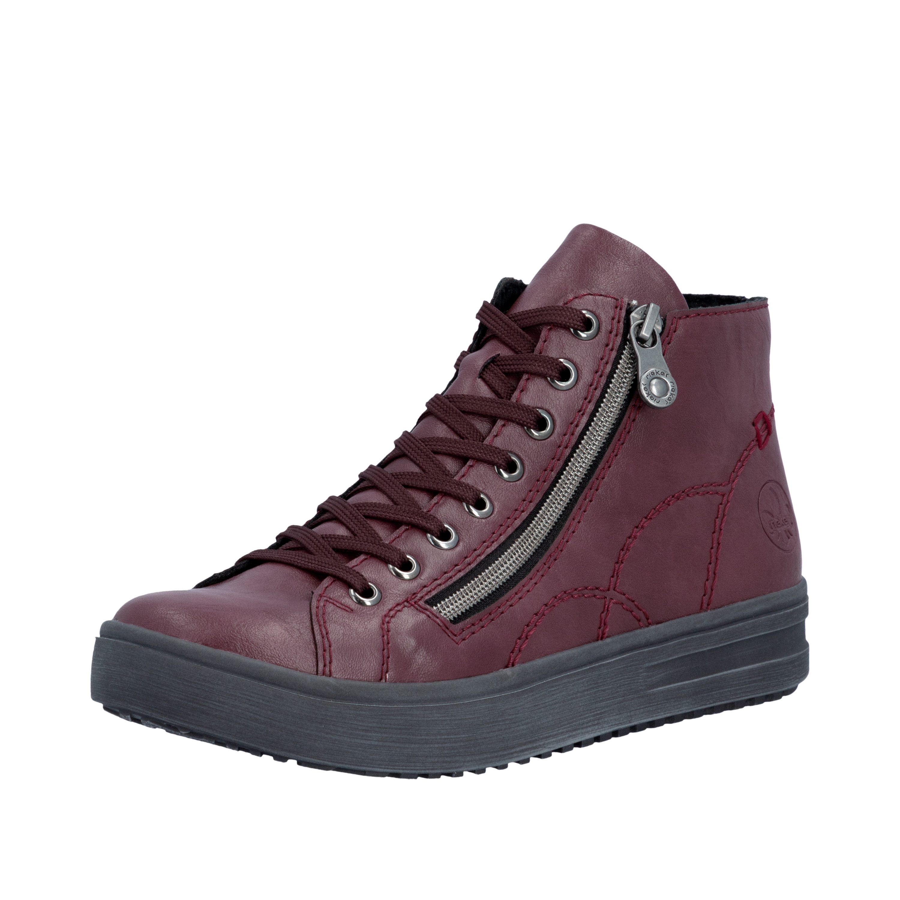 Rieker Schnürboots High Top-Sneaker, Herbstschuh mit dezenten Ziernähten