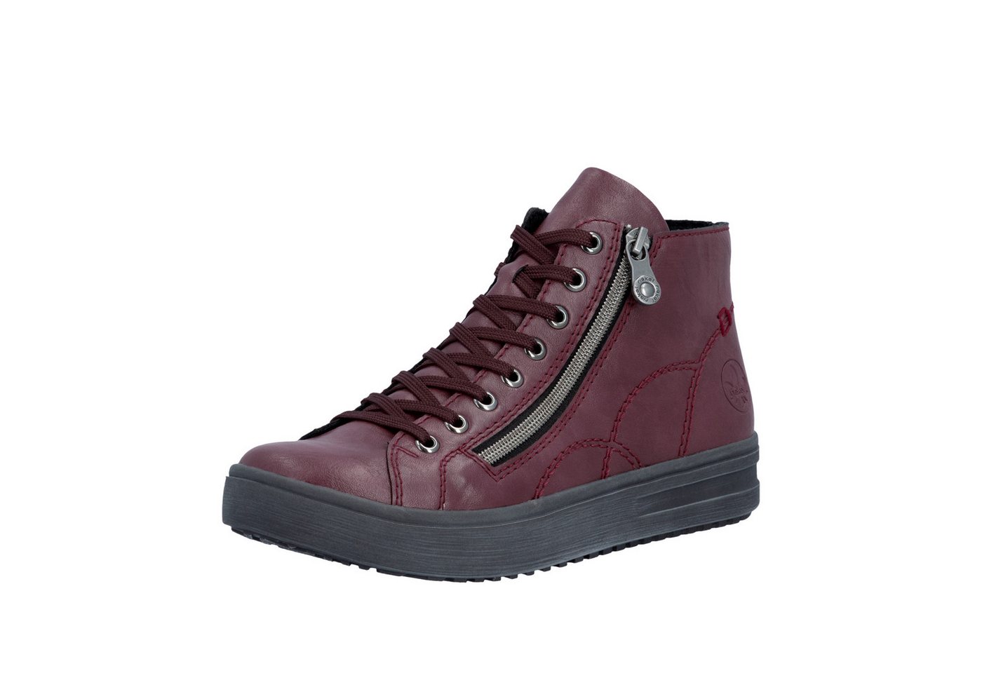 Rieker Schnürboots High Top-Sneaker, Herbstschuh mit dezenten Ziernähten