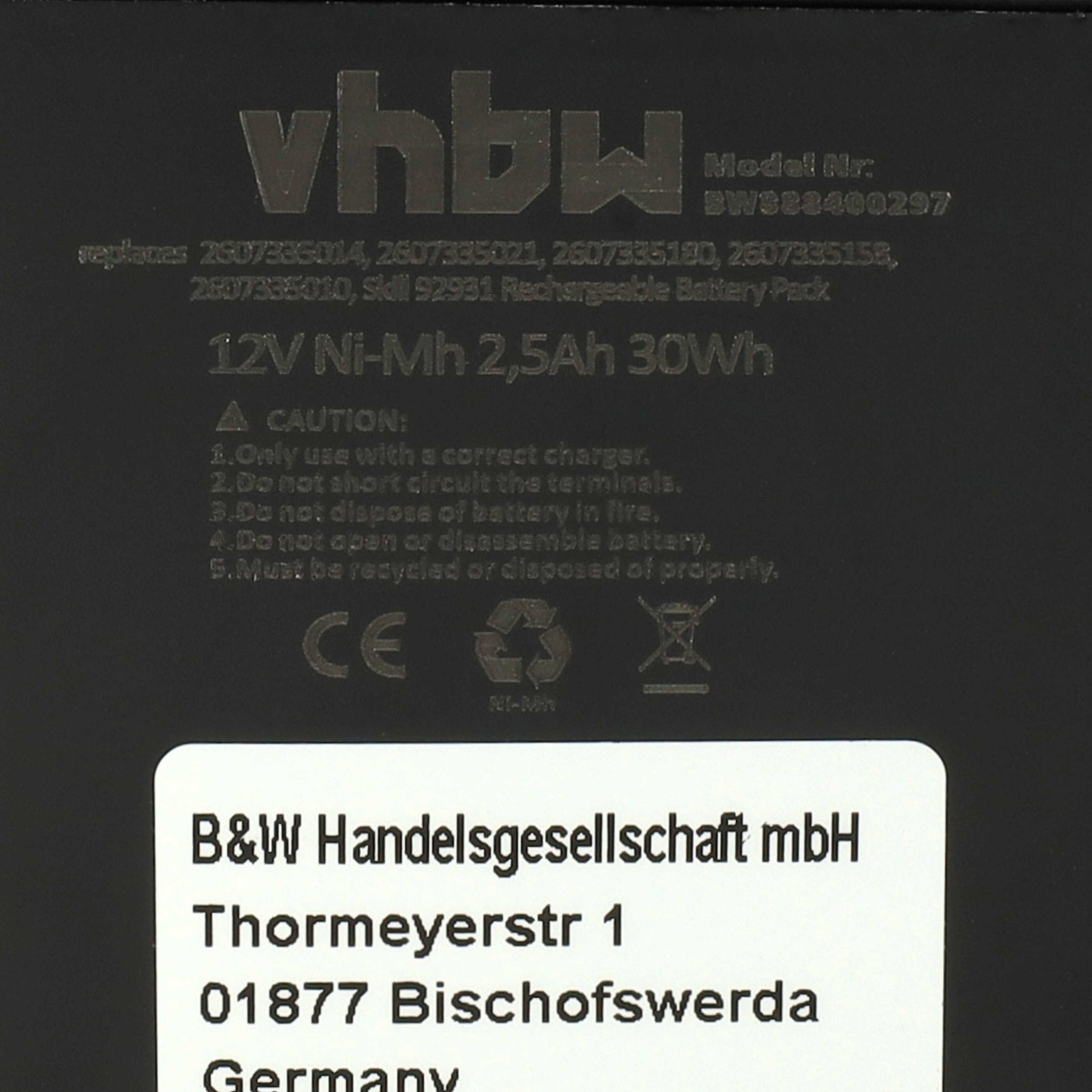 Vhbw Ersatzakku Für Bosch PBM Serie – 9,6V, 2100 MAh, NiMH, Kompatibel Mit Vielen Werkzeugen
