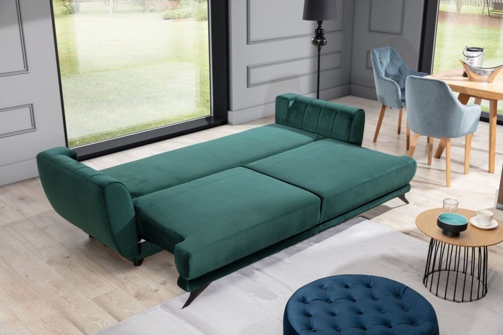 MOEBLO Schlafsofa SIGMA, Sofa, Couch für Wohnzimmer, Federkern Sofagarnitur Polstersofa Wohnlandschaft, mit Schlaffunktion und Bettkasten