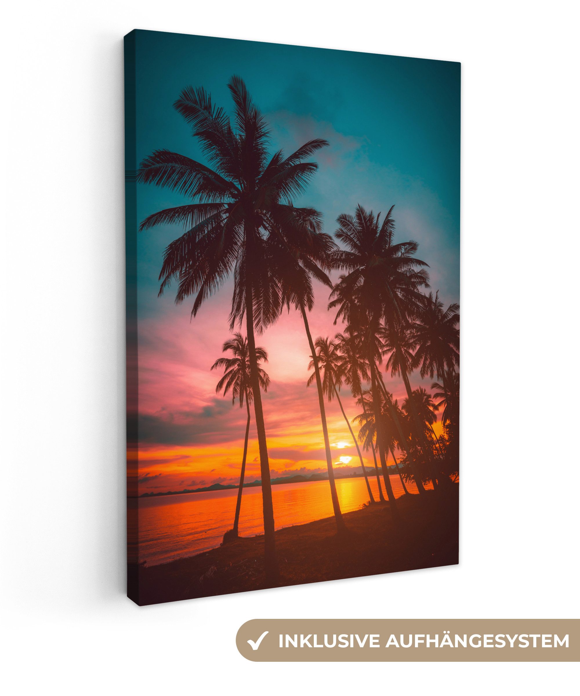 OneMillionCanvasses® Leinwandbild Meer - Palme - günstig online kaufen