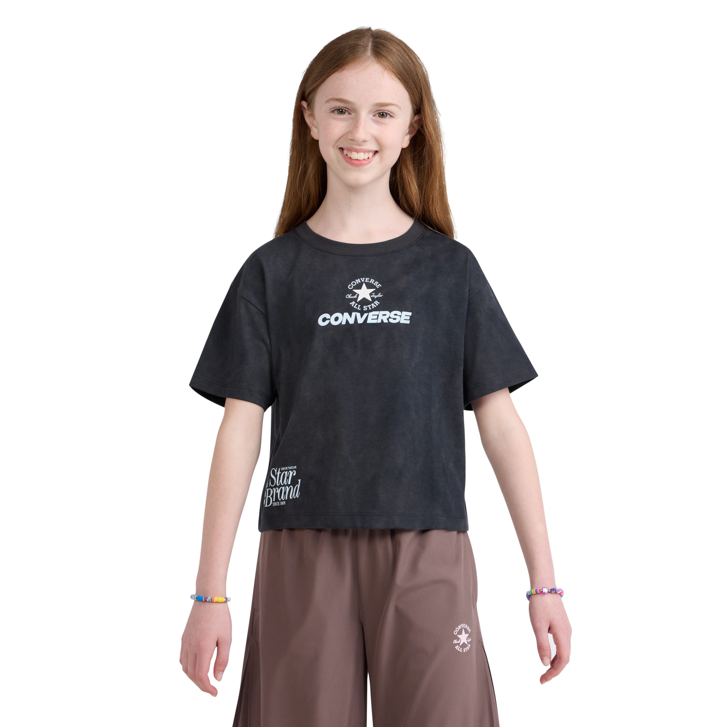 Converse T-Shirt CNVG PRINTED WASH BOXY TEE für Kinder, sportlicher Stil, weiches Jersey-Material