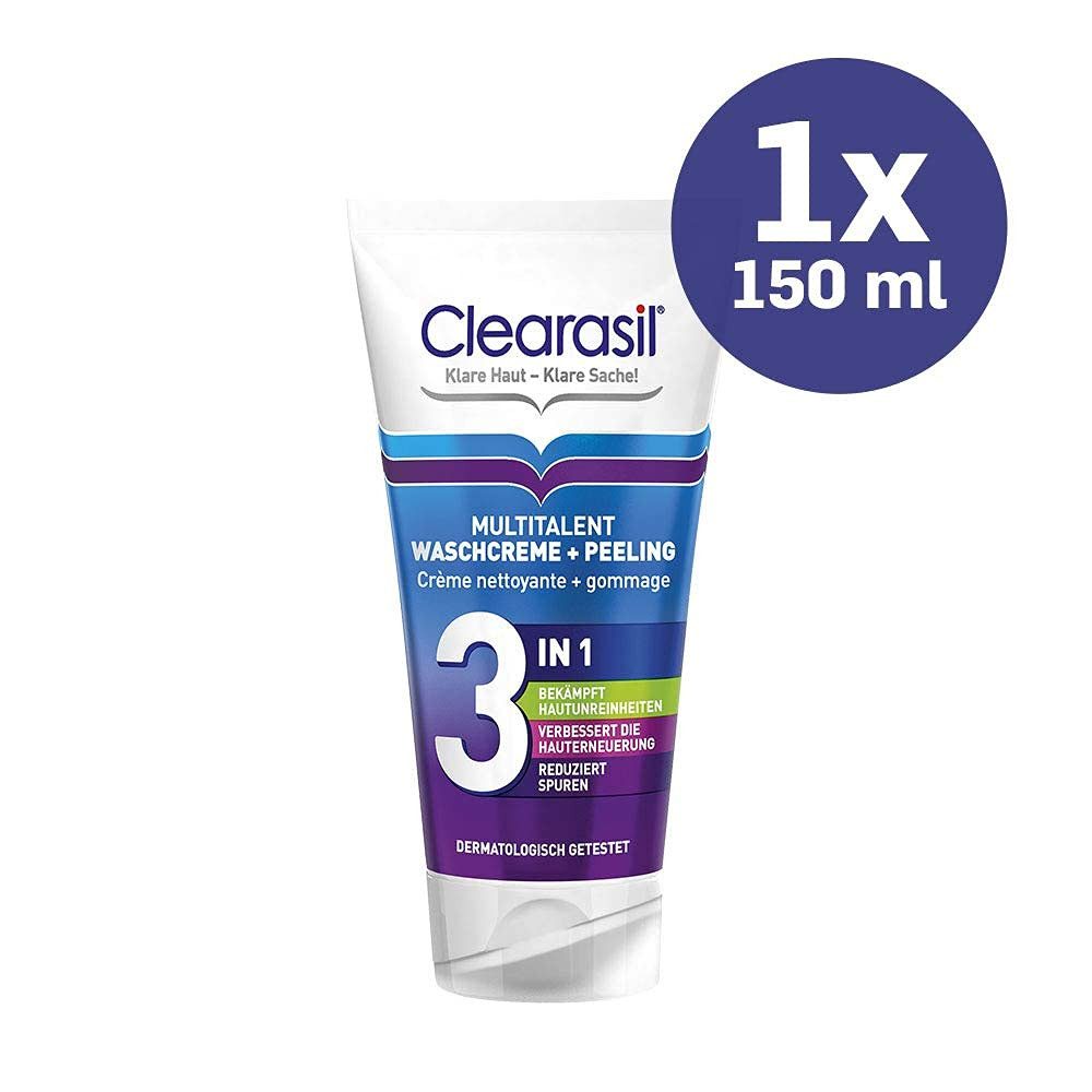 Clearasil 2-in-1 Gesichtswasser und Peeling Multitalent, 1-tlg., Waschcreme und Peeling