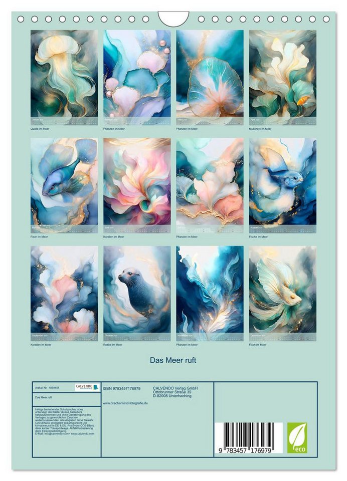 Thumbnail - CALVENDO Wandkalender Das Meer ruft (Wandkalender 2025 DIN A4 hoch), CALVENDO Monatskalender