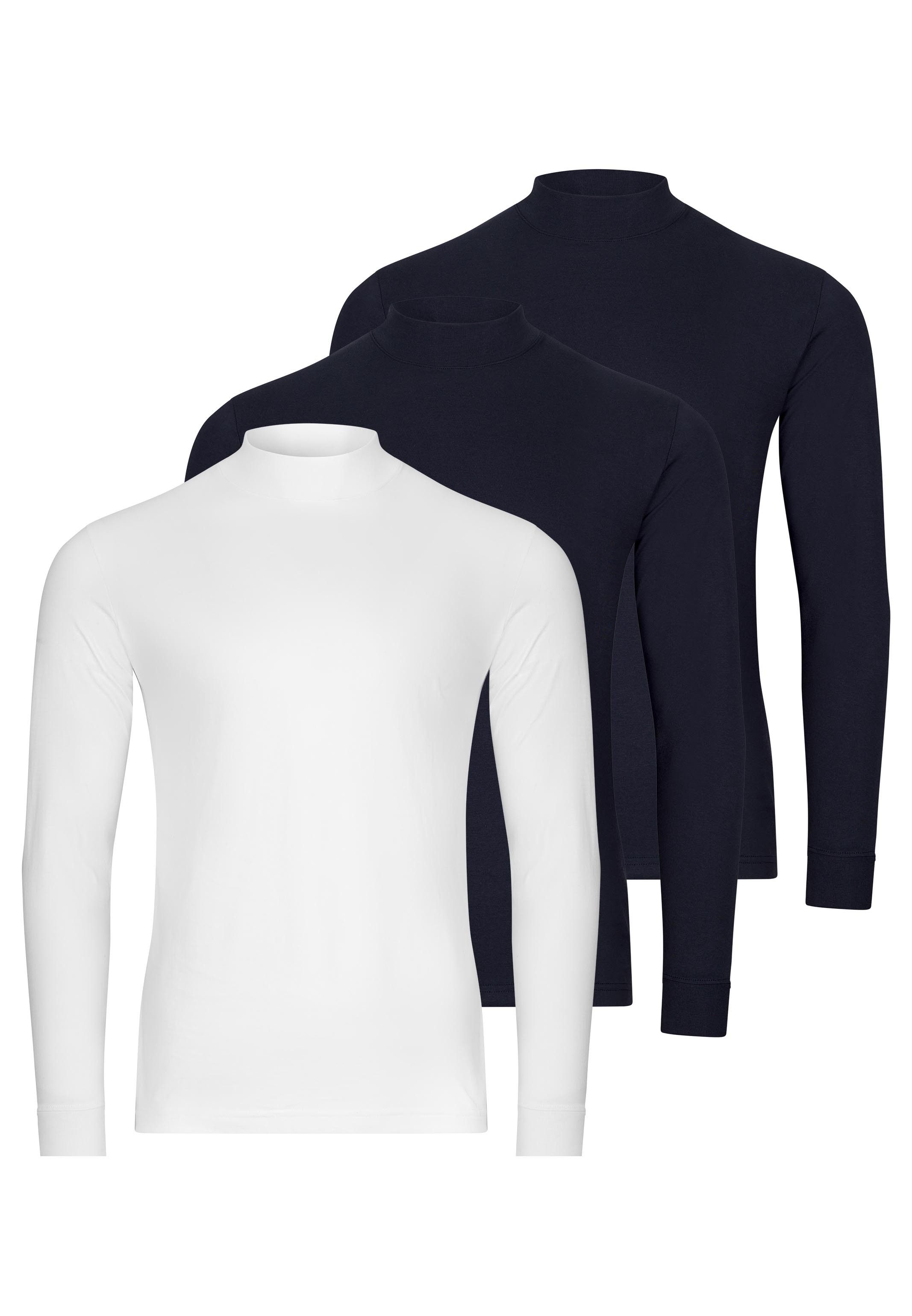 RAGMAN Langarmshirt 3er Pack Basic (Spar-Set, 3-tlg) Langarmshirt - Baumwolle - Atmungsaktiv
