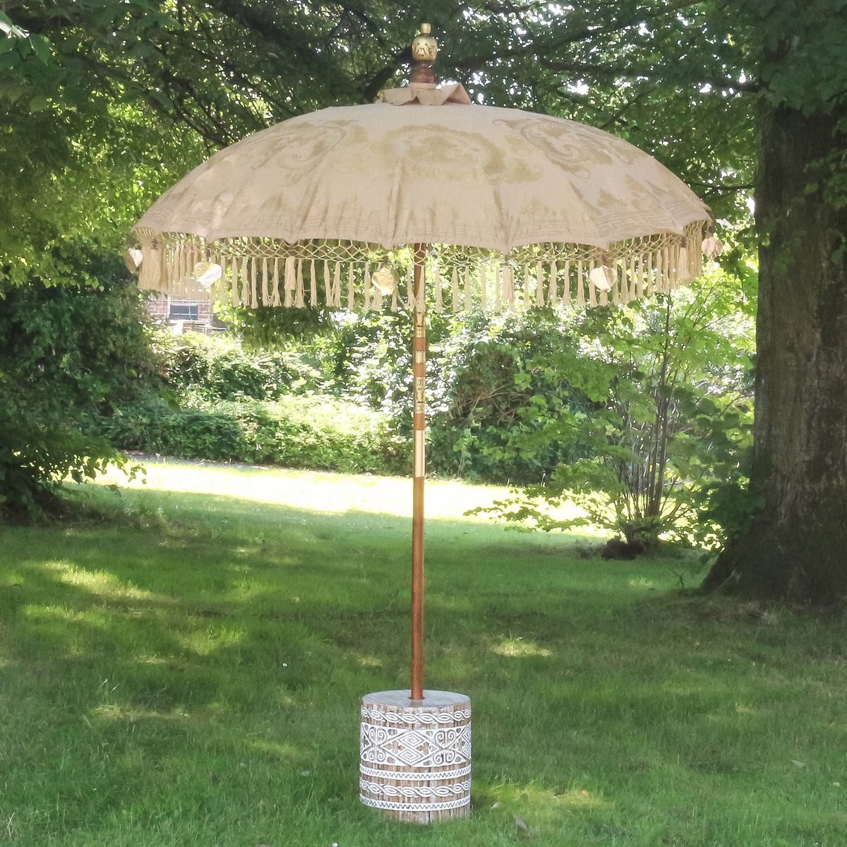 Oriental Galerie Sonnenschirm Hellbraun Gold Bali günstig online kaufen