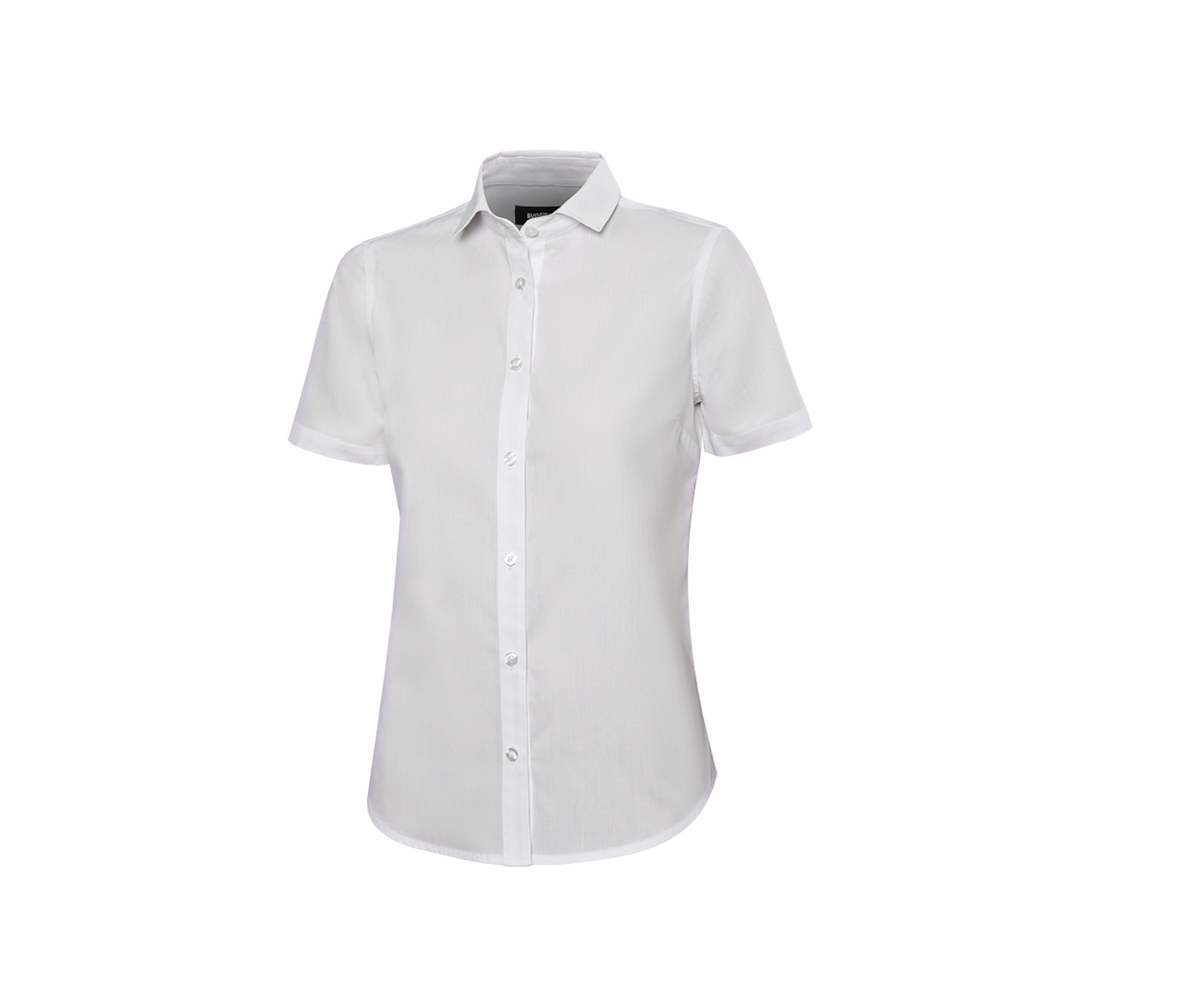 Velilla Hemdbluse Damen Kurzarmbluse aus Popeline mit taillierter Passform