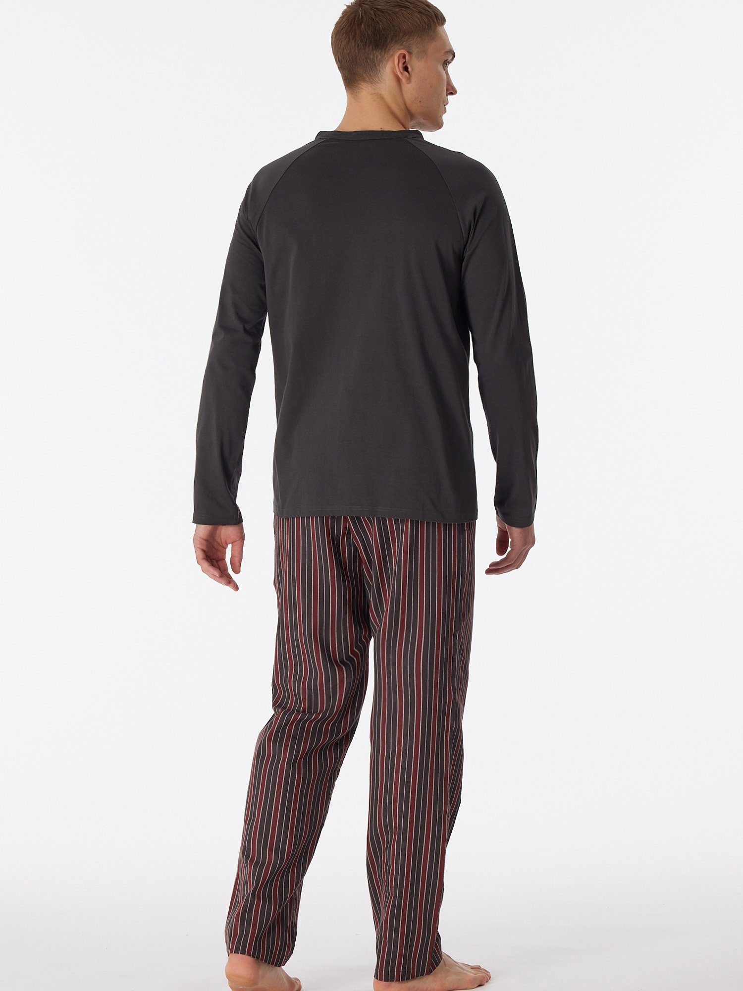 schlafmode schlafanzug anthrazit Premium Schiesser Pyjama pyjama Selected