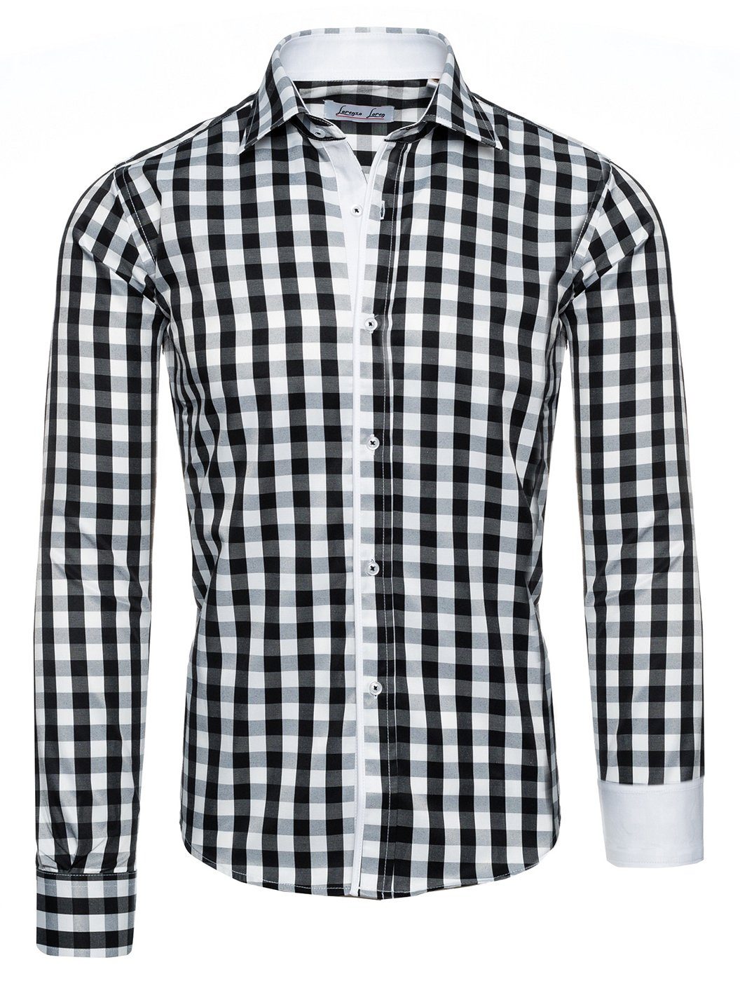 Karohemd Herren Hemd mit Kentkragen LL-204