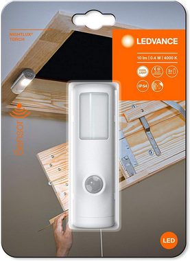 Ledvance LED-Leuchtmittel LED Nachtlicht Sensor IP54 Mit Bewegungsmelder Batteriebetrieben Licht, keine, Kaltweiß, Integrierter Licht- und Bewegungssensor